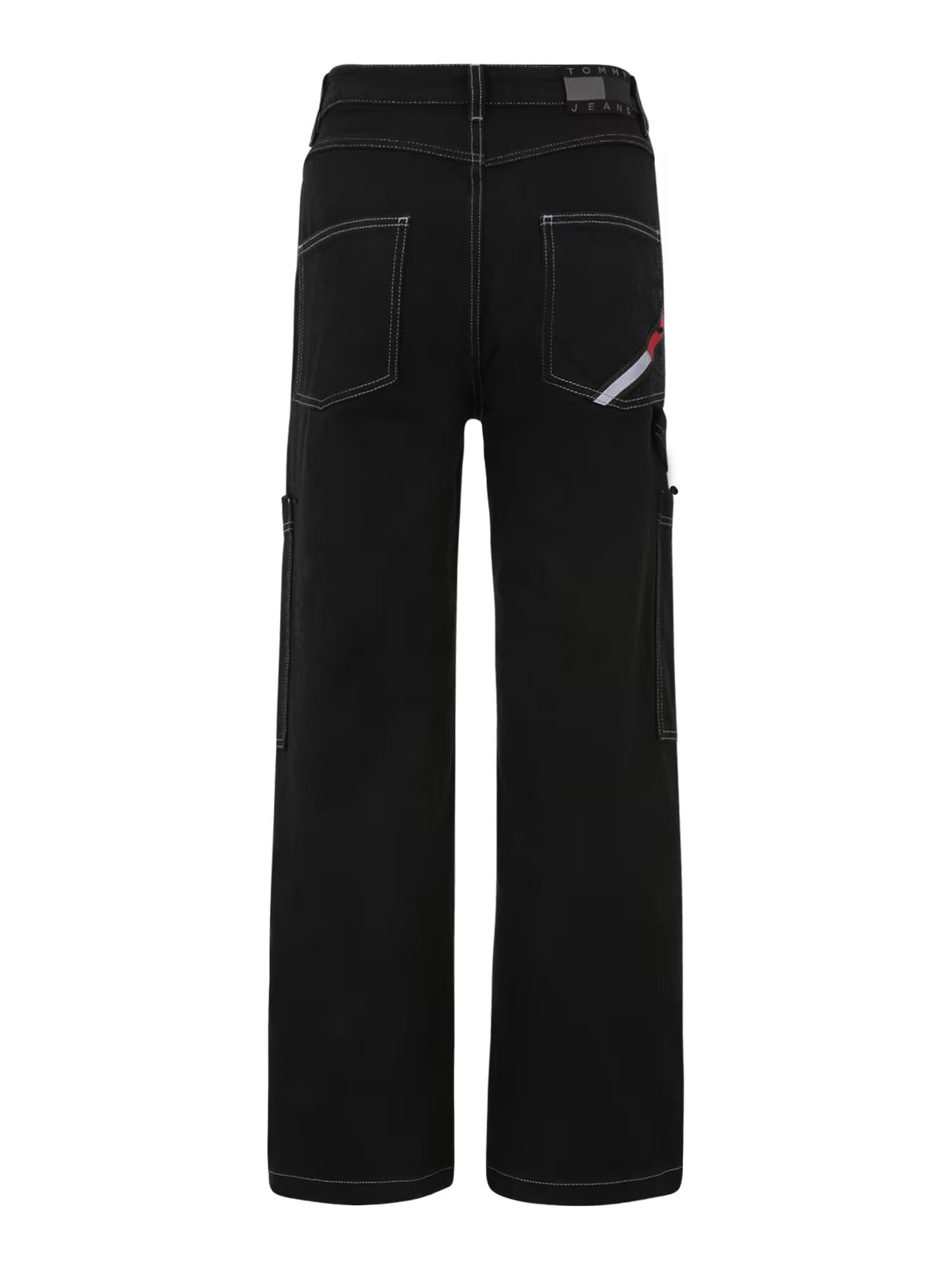 Tommy Jeans Pantaloni eleganți roșu / negru denim / alb - Pled.ro