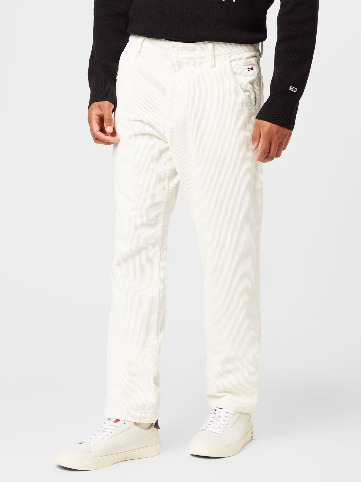 Tommy Jeans Pantaloni 'ETHAN' bleumarin / roșu intens / alb natural - Pled.ro