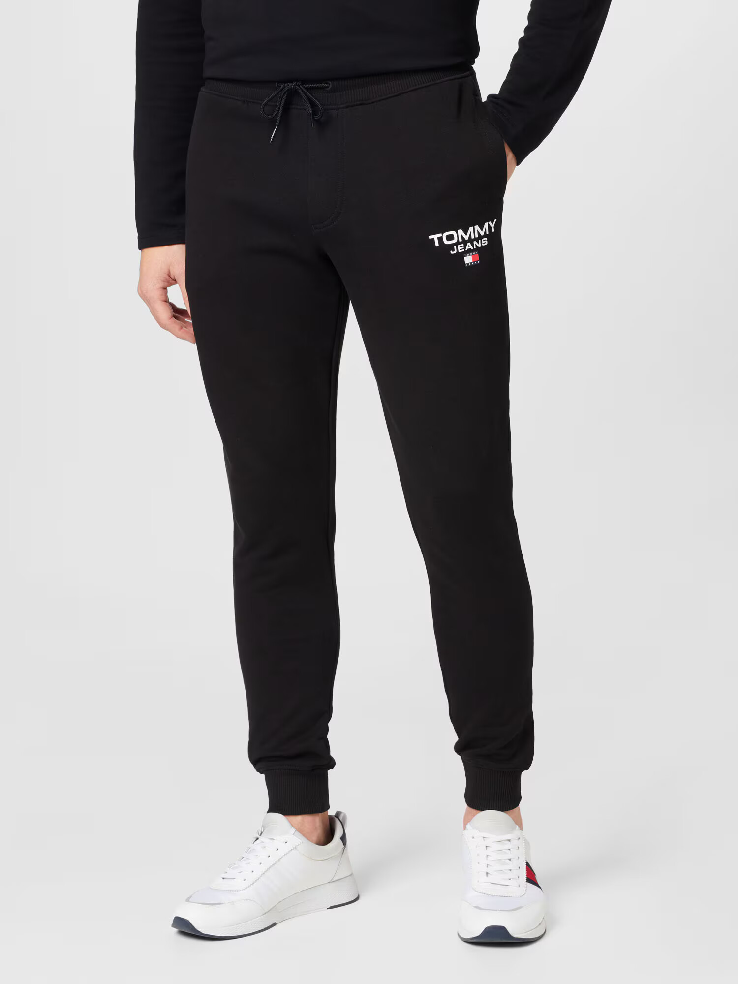 Tommy Jeans Pantaloni negru / alb - Pled.ro