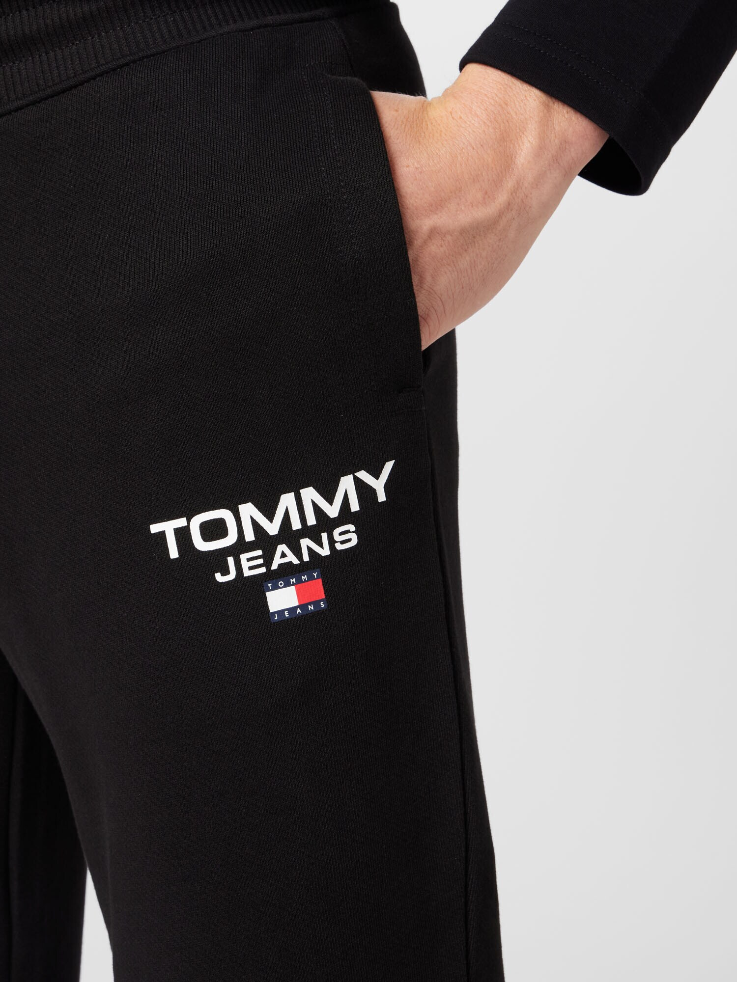 Tommy Jeans Pantaloni negru / alb - Pled.ro