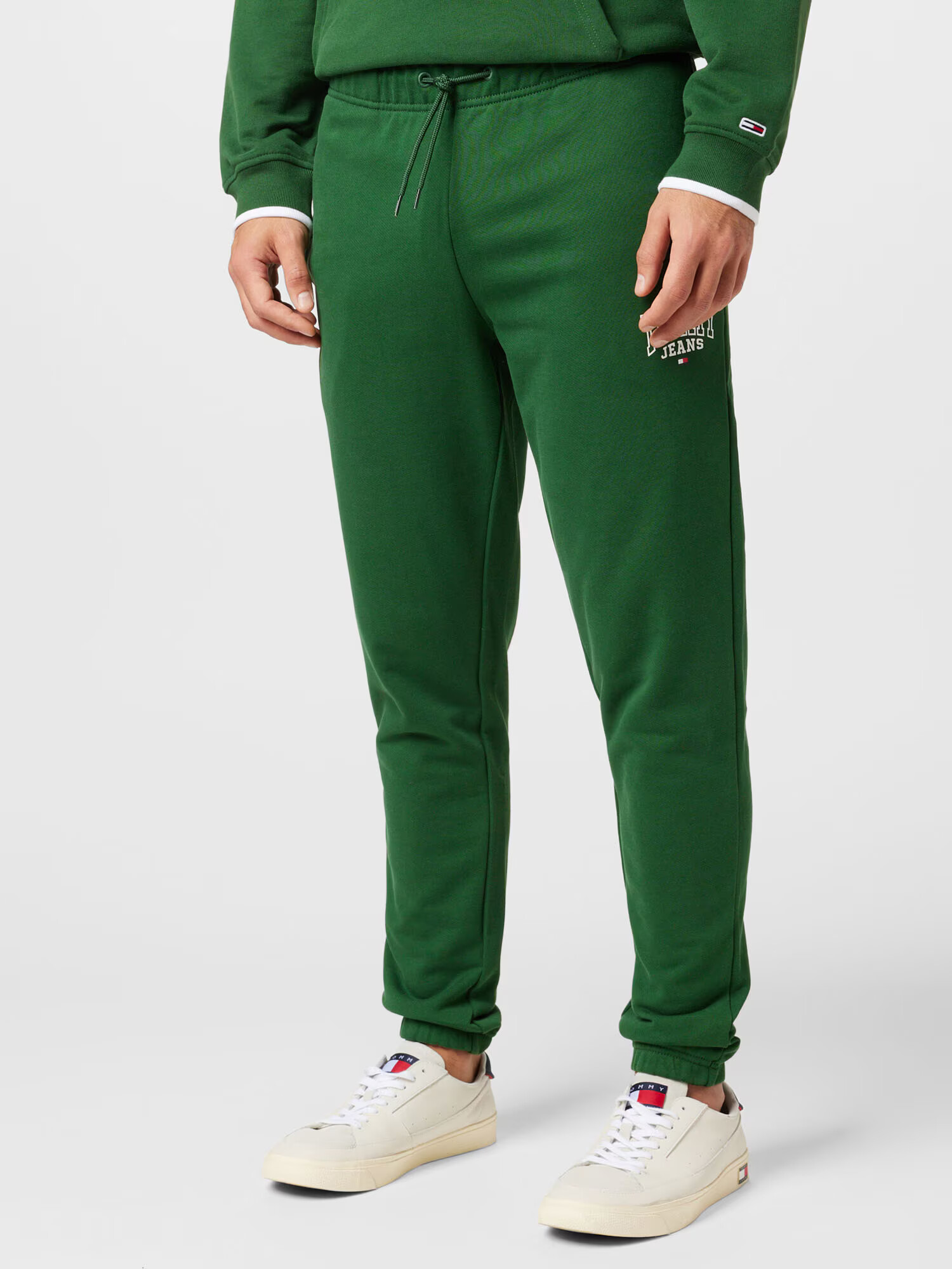 Tommy Jeans Pantaloni verde iarbă / alb - Pled.ro