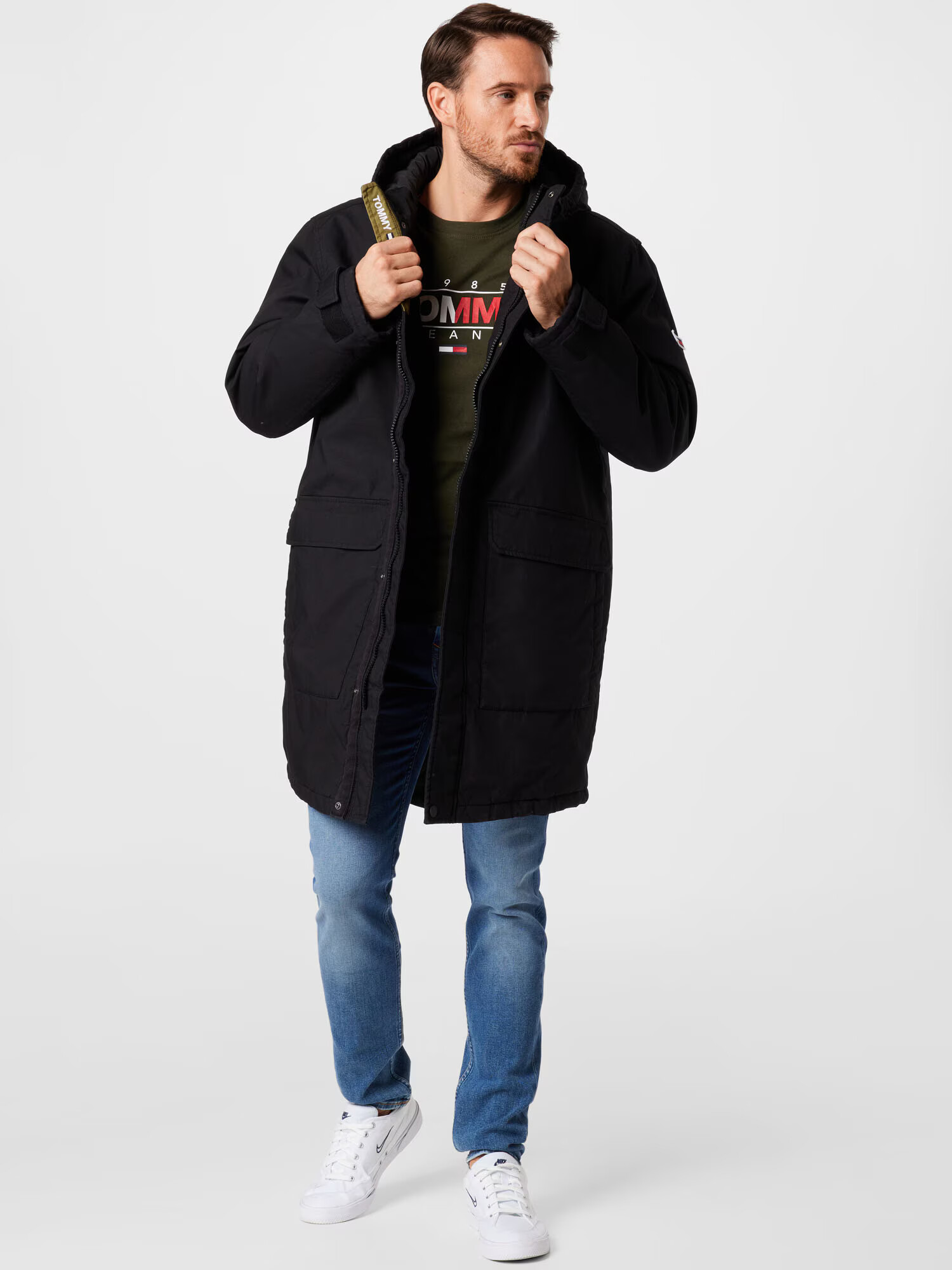 Tommy Jeans Parka de primăvară-toamnă negru - Pled.ro