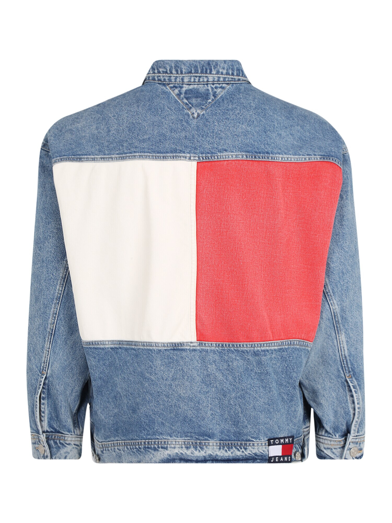 Tommy Jeans Plus Geacă de primăvară-toamnă albastru denim / roșu / alb - Pled.ro