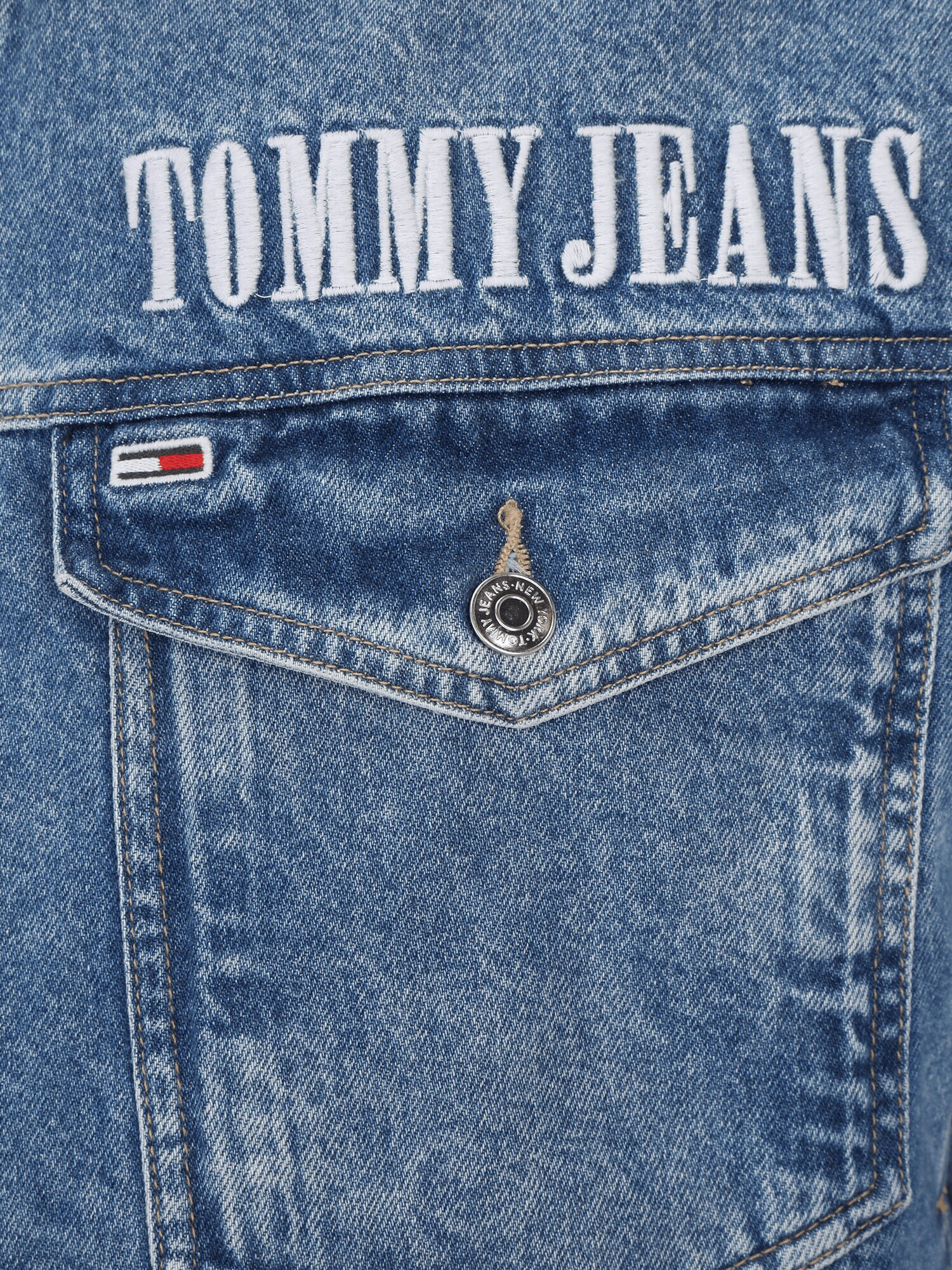 Tommy Jeans Plus Geacă de primăvară-toamnă albastru denim / roșu / alb - Pled.ro