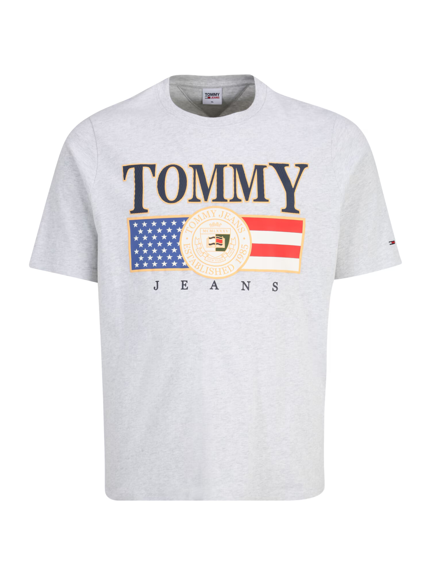 Tommy Jeans Plus Tricou albastru / gri amestecat / roșu intens / alb - Pled.ro