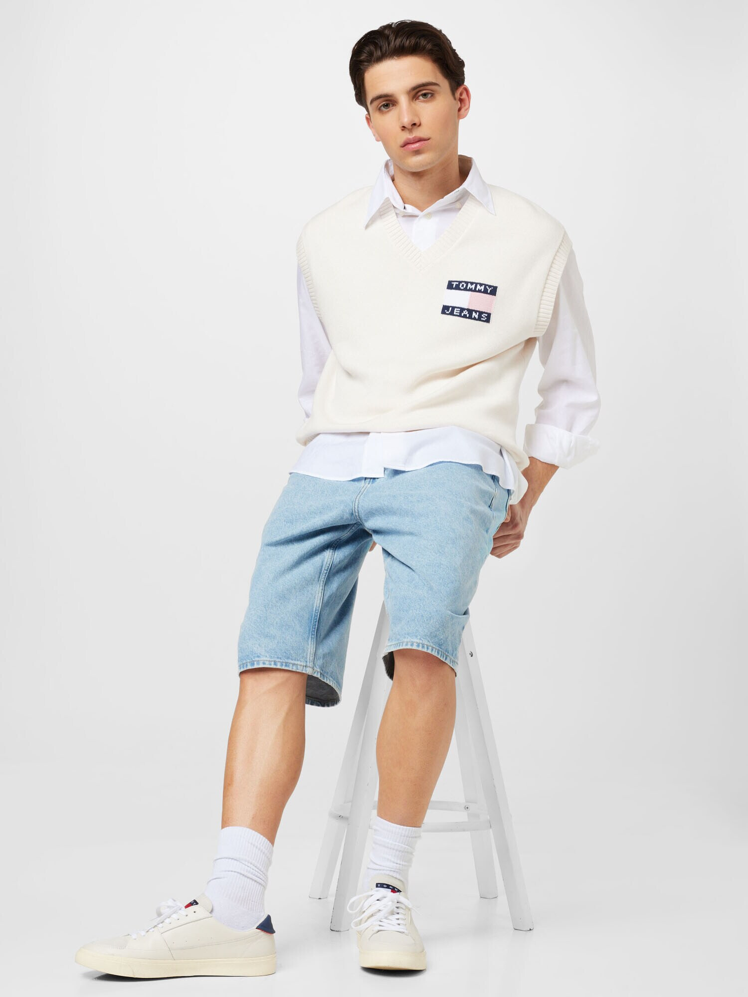 Tommy Jeans Pullunder bleumarin / roșu / alb - Pled.ro