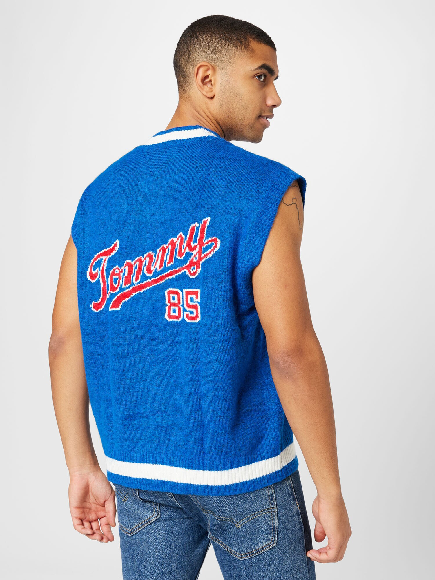 Tommy Jeans Pullunder 'College 85' albastru / roșu / alb - Pled.ro