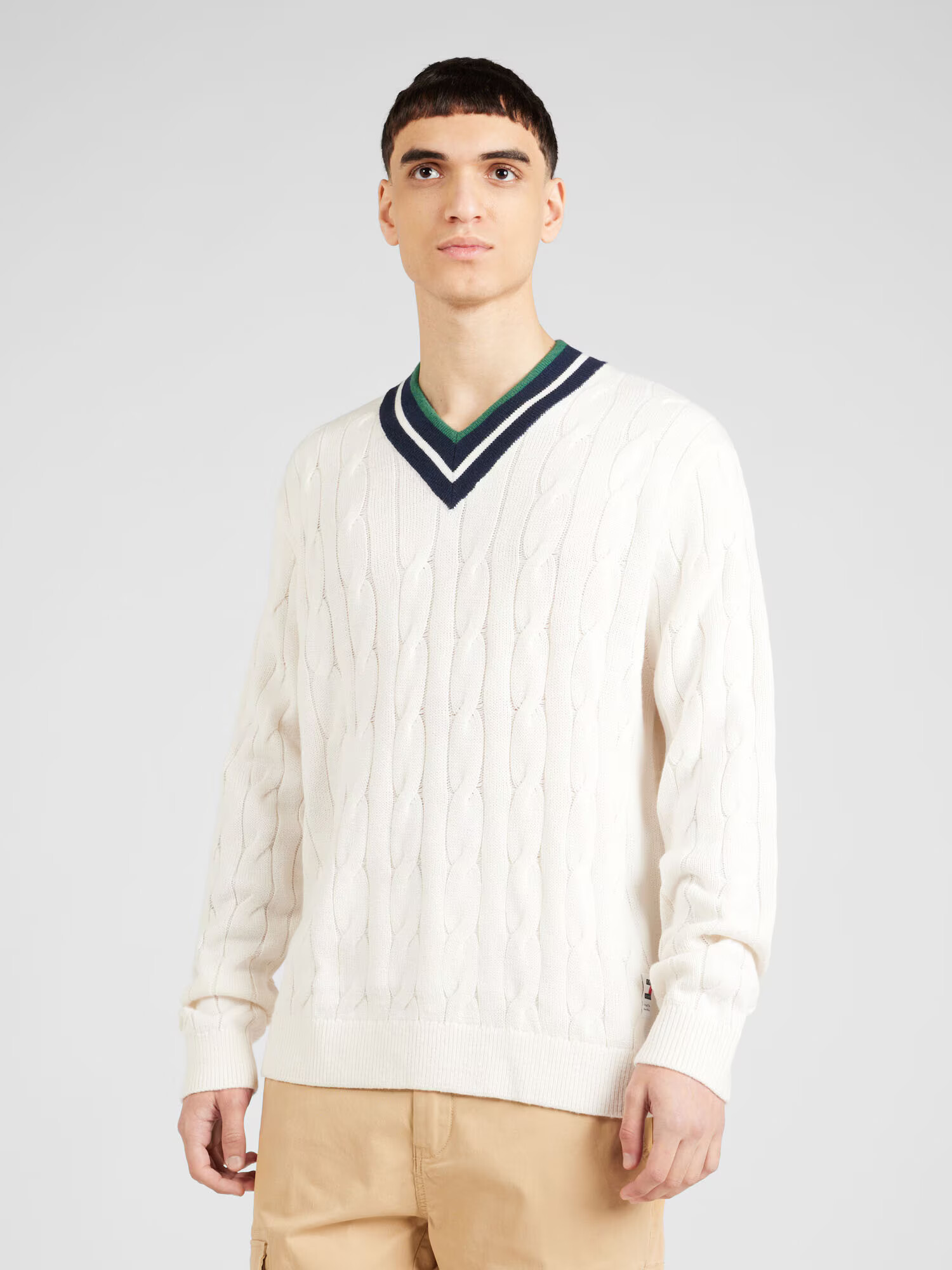 Tommy Jeans Pulover alb natural - Pled.ro