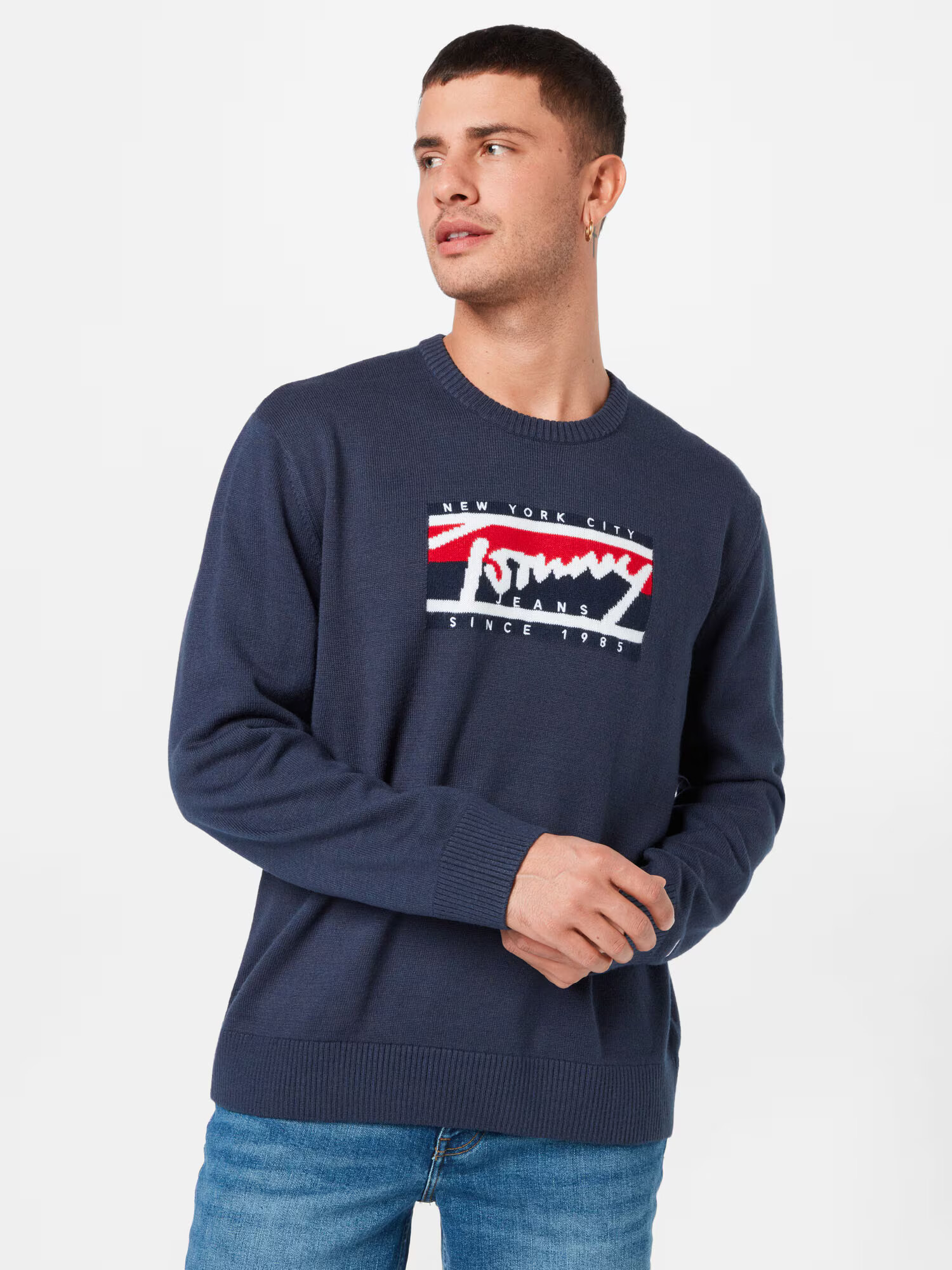 Tommy Jeans Pulover albastru noapte / roșu / alb - Pled.ro