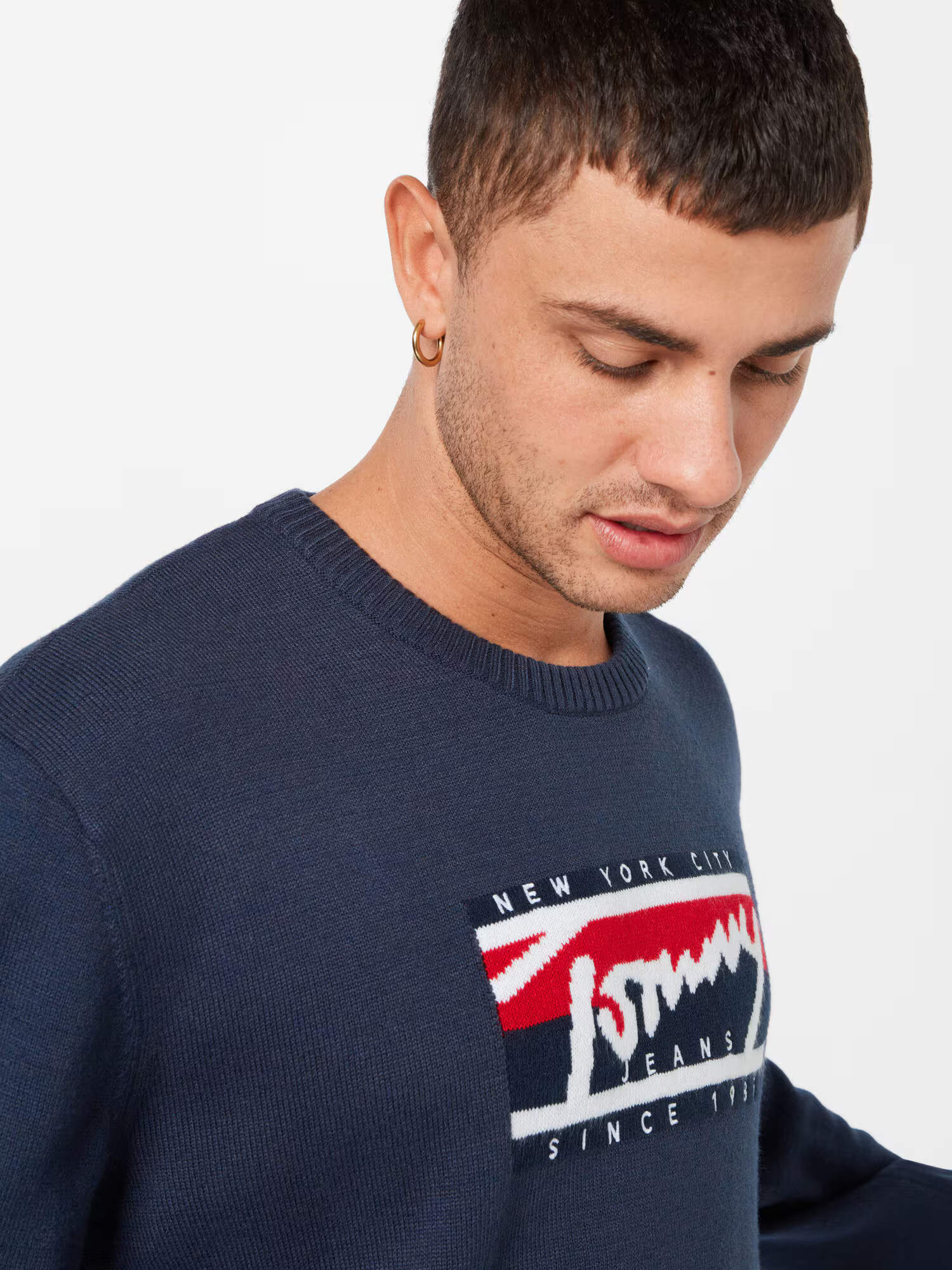 Tommy Jeans Pulover albastru noapte / roșu / alb - Pled.ro