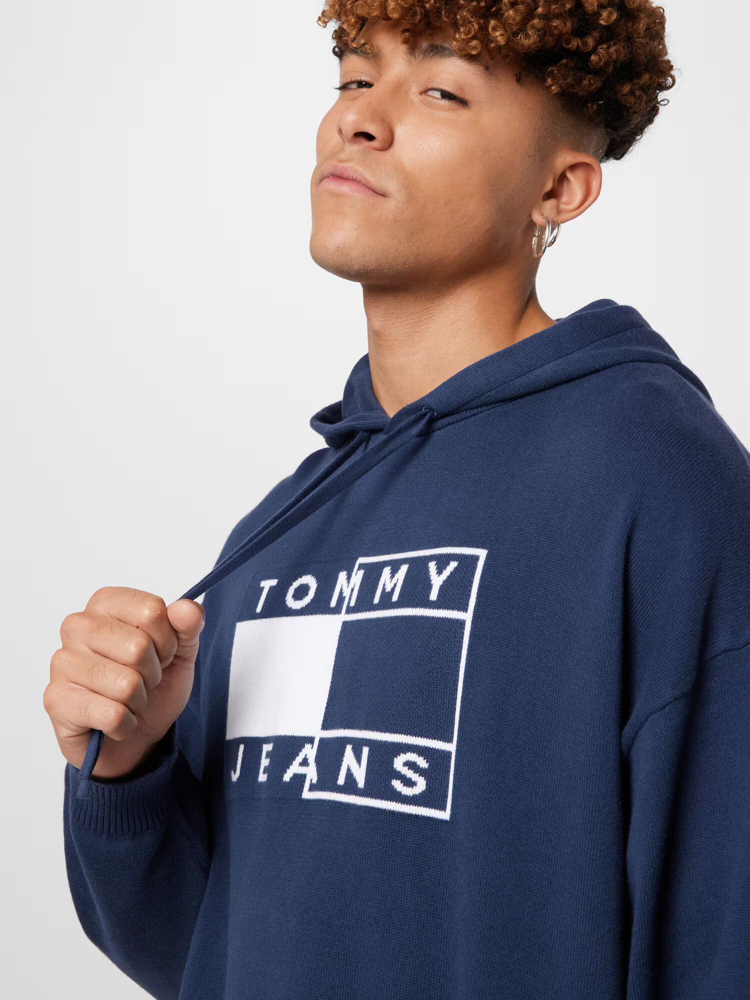 Tommy Jeans Pulover bleumarin / alb - Pled.ro