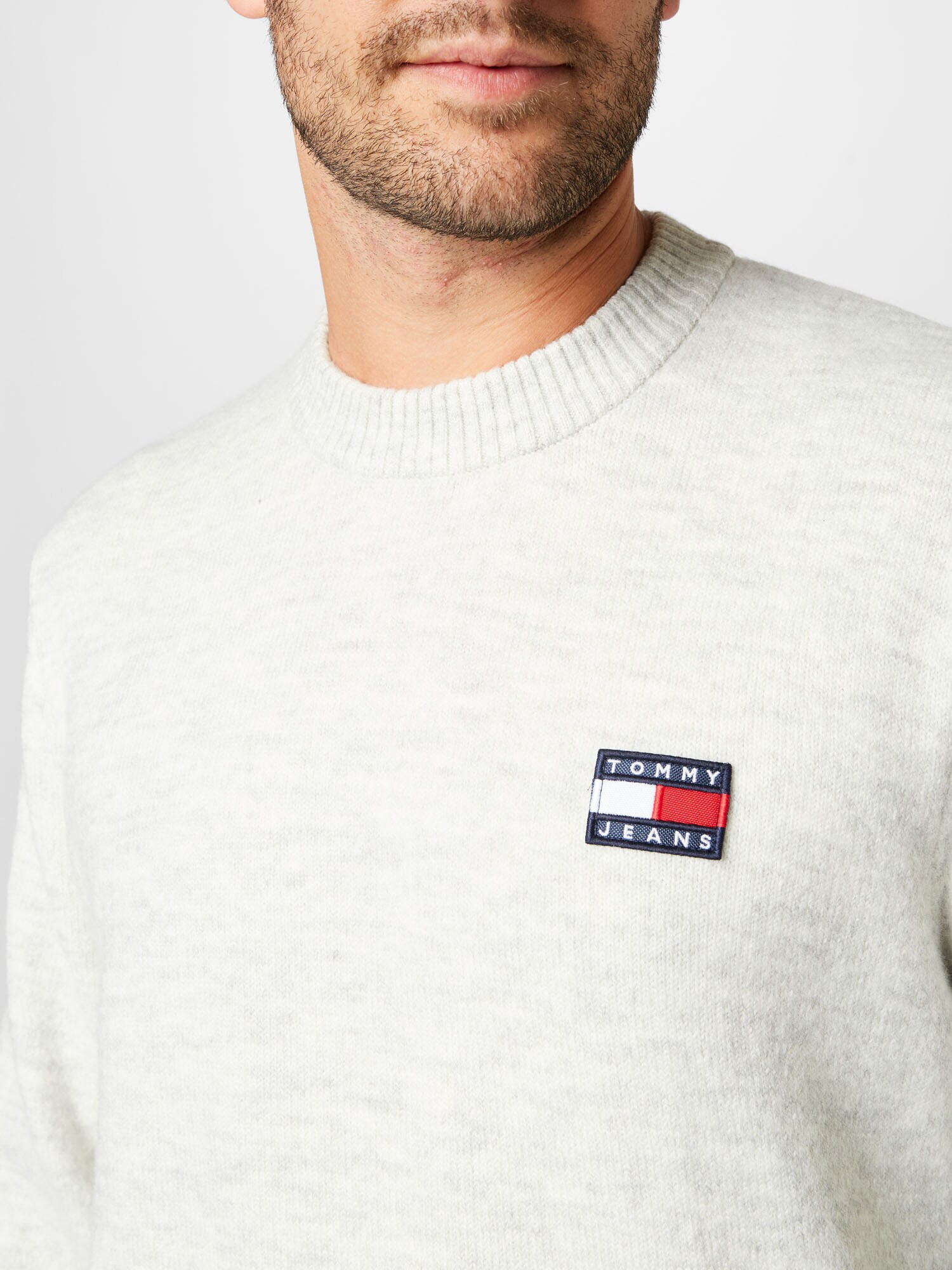 Tommy Jeans Pulover bleumarin / gri / roșu / alb - Pled.ro