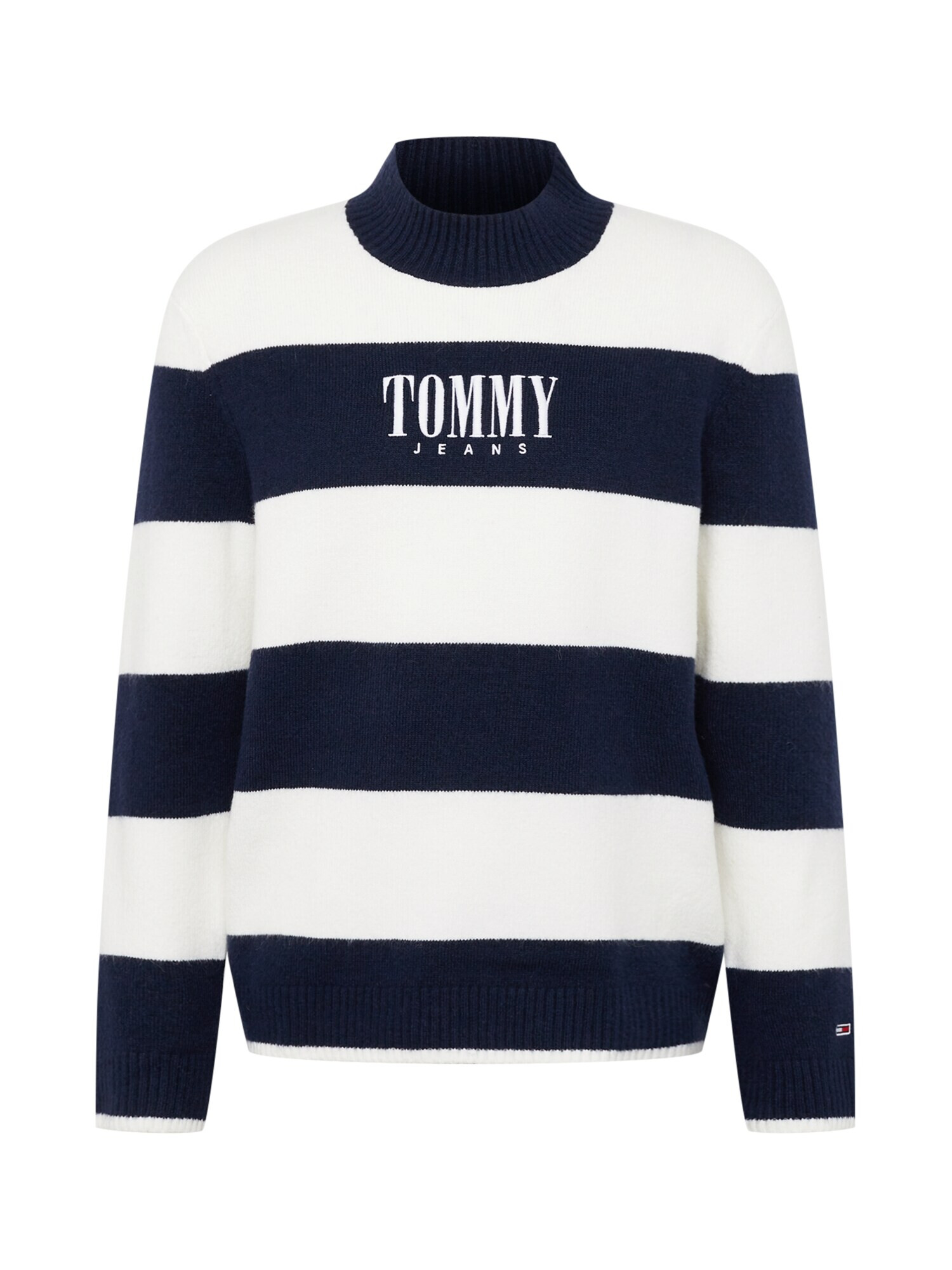 Tommy Jeans Pulover bleumarin / roși aprins / alb - Pled.ro