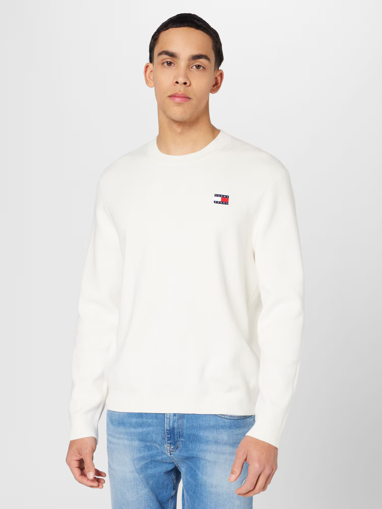 Tommy Jeans Pulover bleumarin / roși aprins / alb - Pled.ro