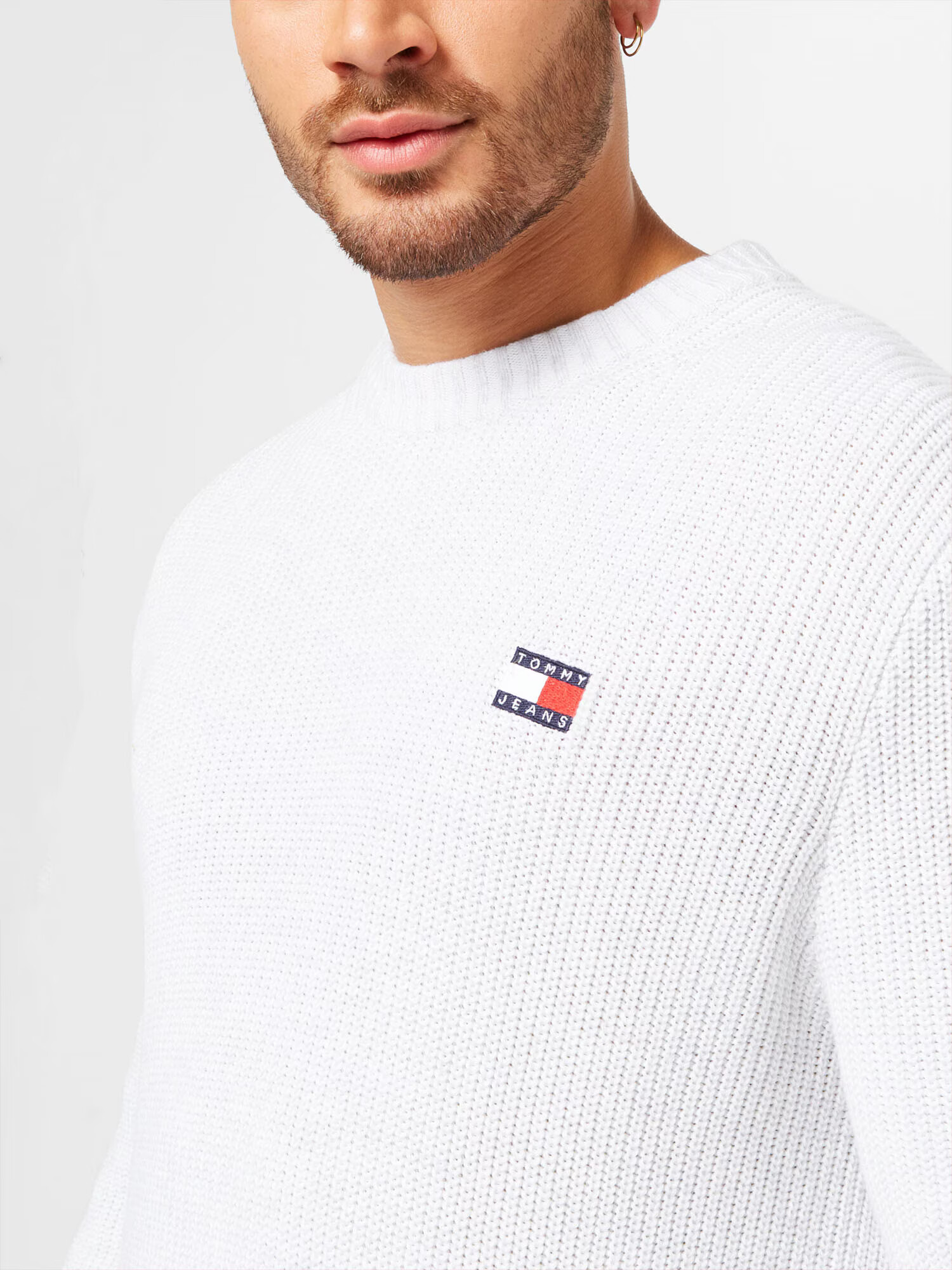 Tommy Jeans Pulover bleumarin / roșu intens / alb natural - Pled.ro