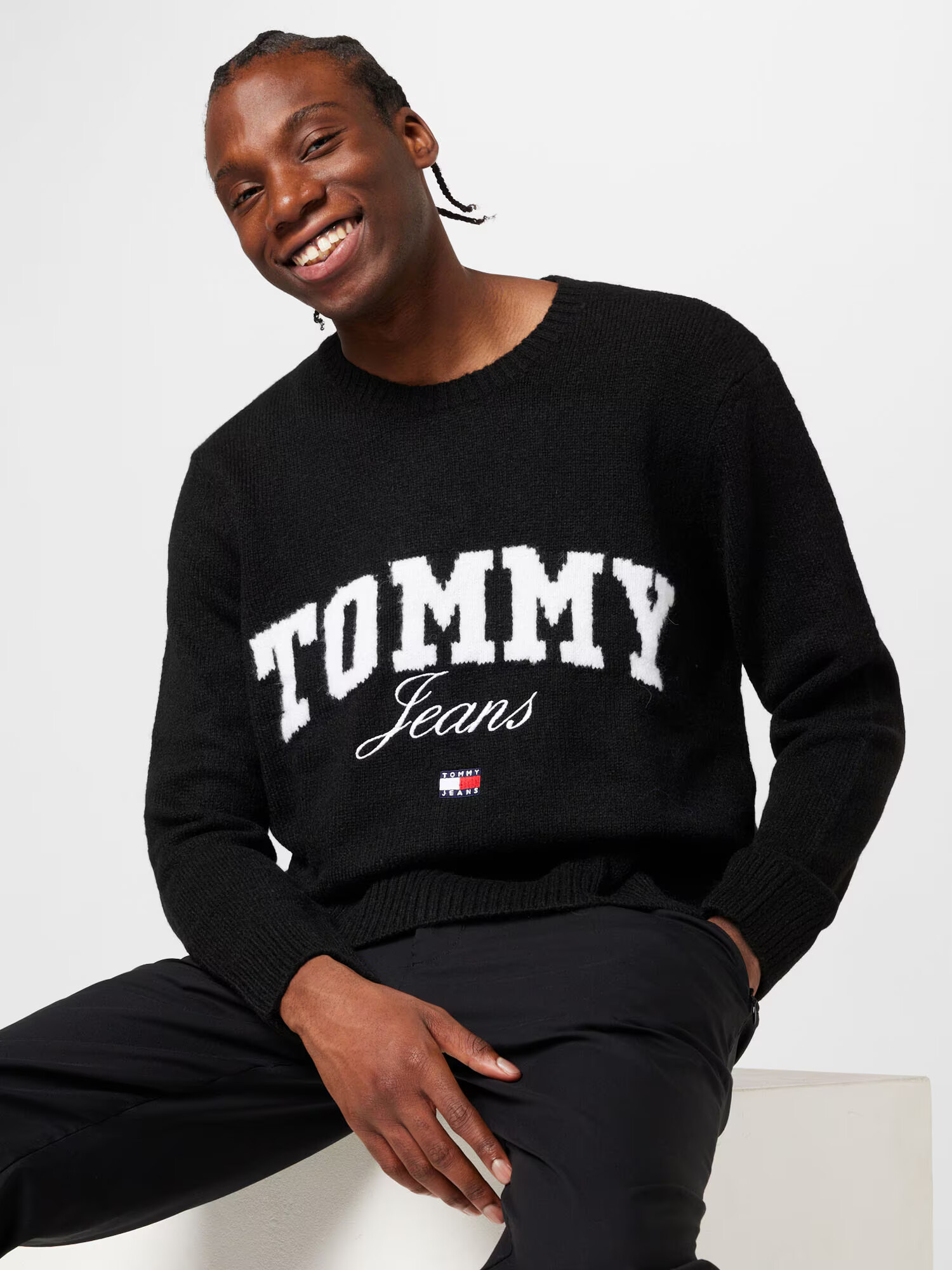 Tommy Jeans Pulover bleumarin / roșu / negru / alb - Pled.ro