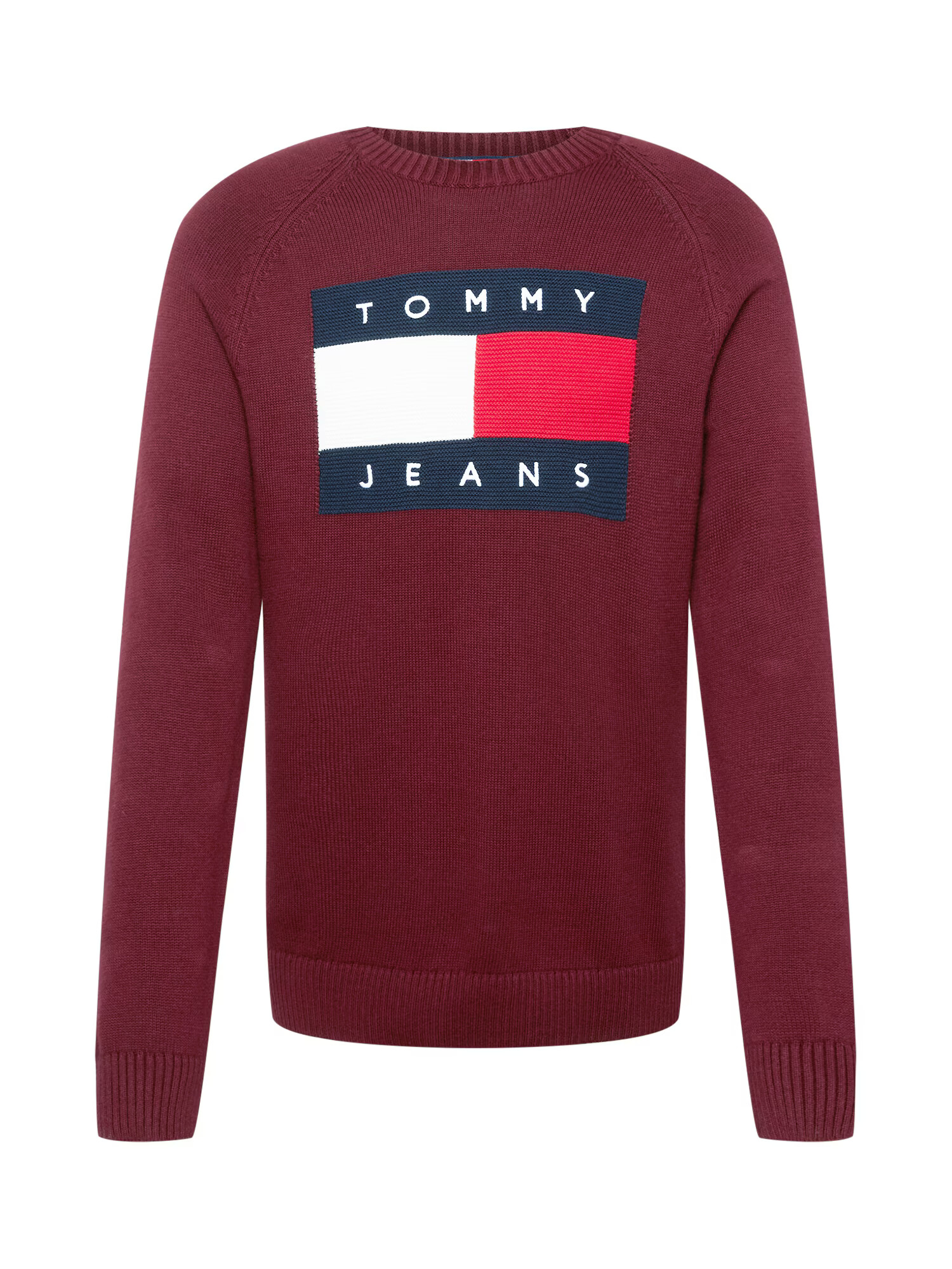 Tommy Jeans Pulover bleumarin / roșu vin / roșu deschis / alb - Pled.ro