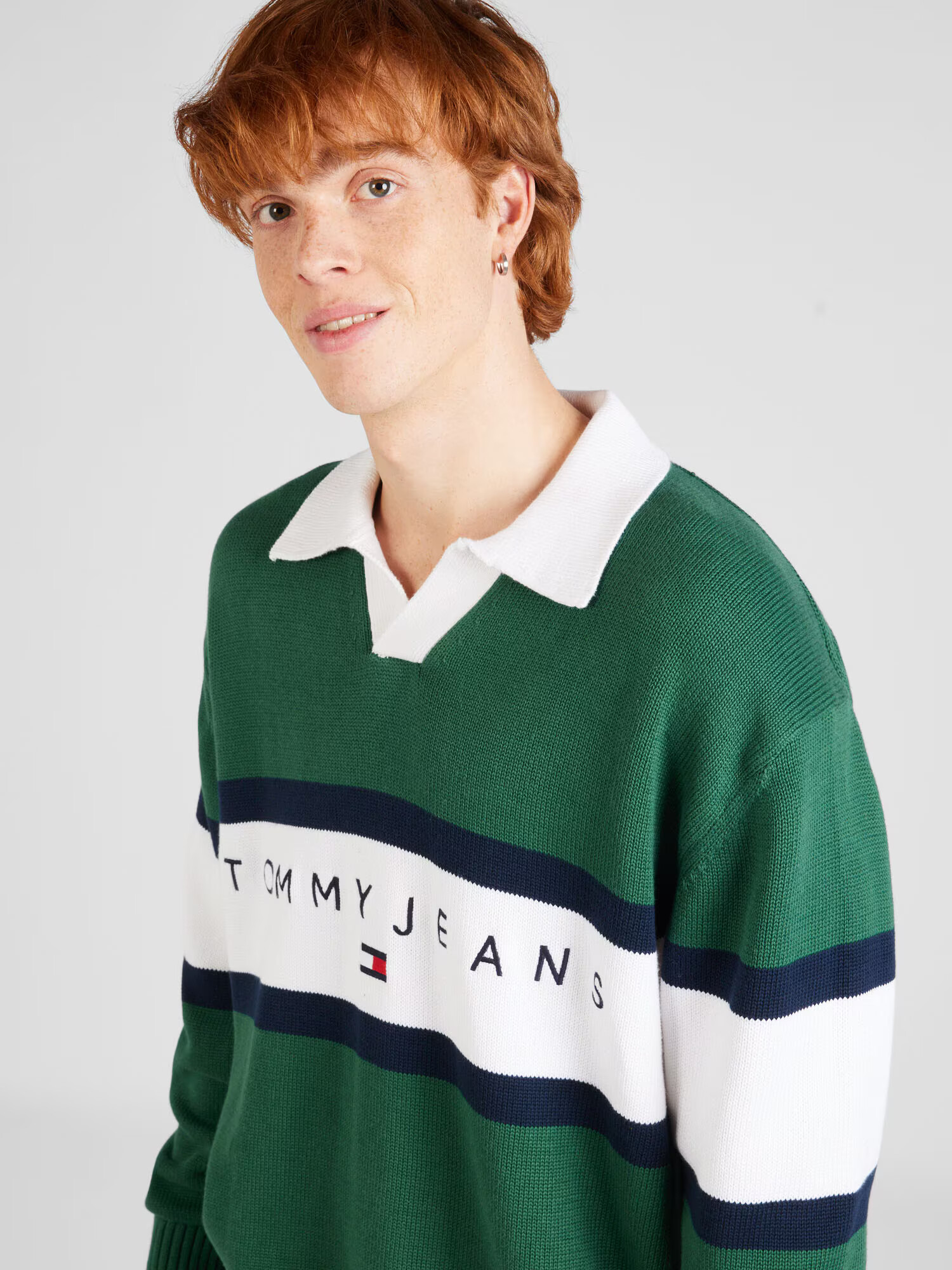 Tommy Jeans Pulover bleumarin / verde / roșu / alb - Pled.ro