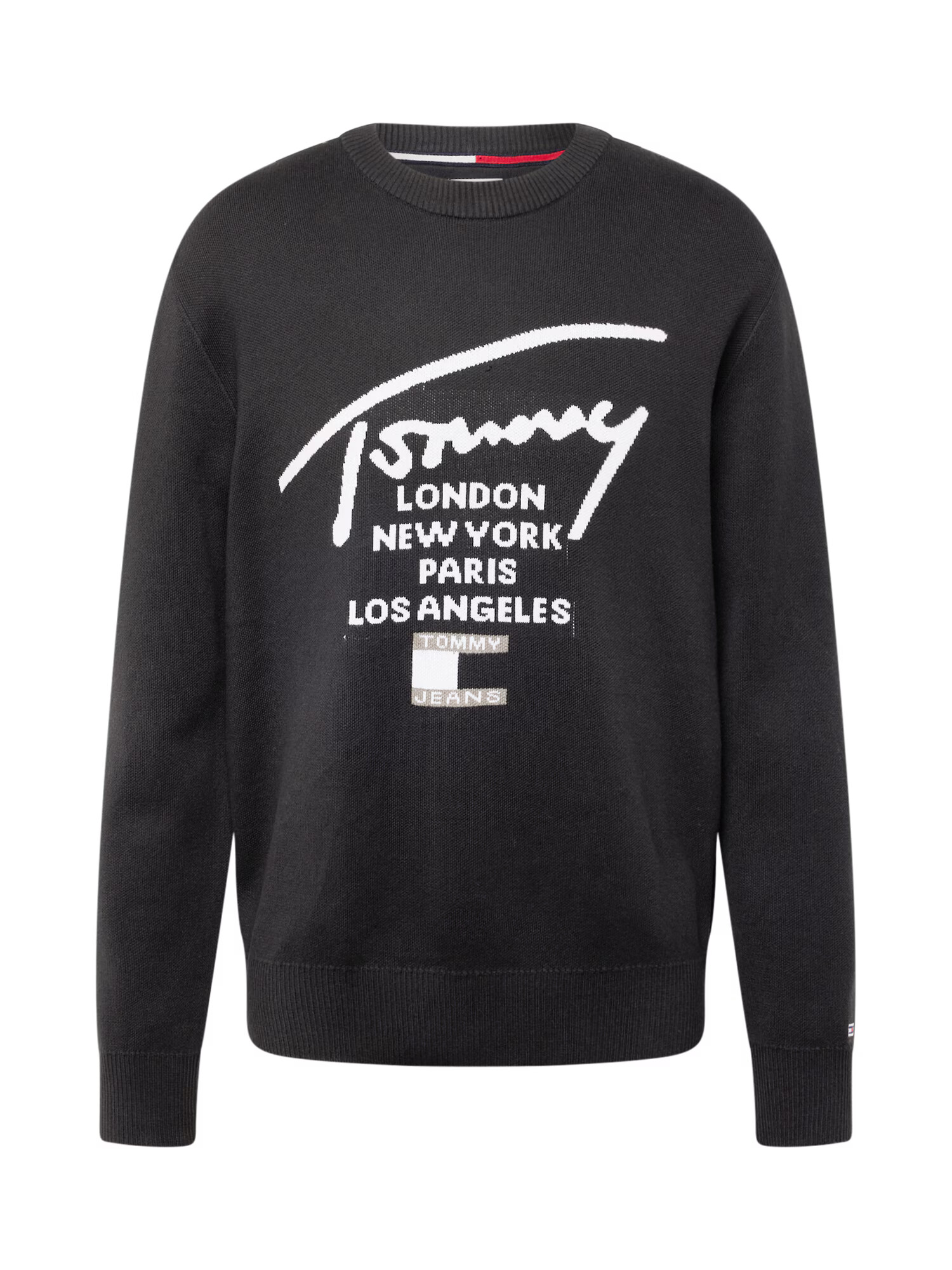 Tommy Jeans Pulover gri / negru / alb - Pled.ro