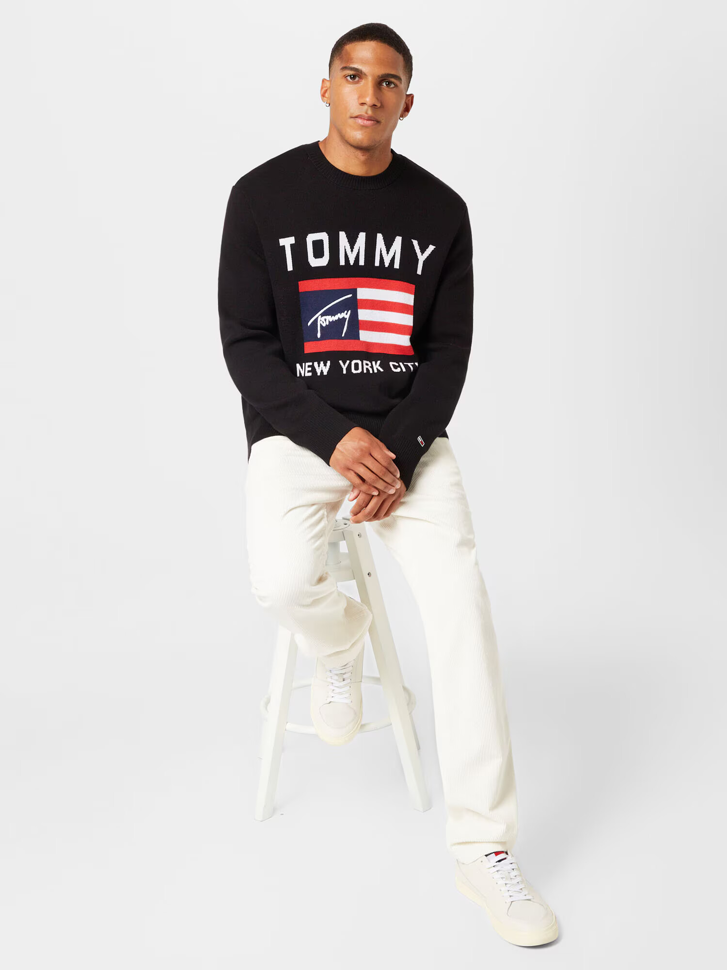 Tommy Jeans Pulover roșu / negru / alb - Pled.ro