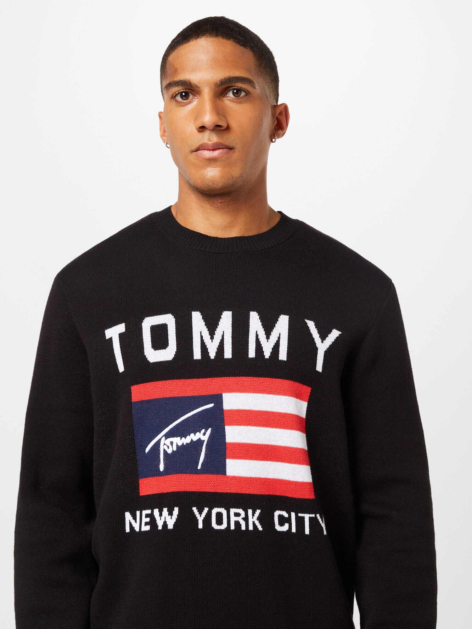 Tommy Jeans Pulover roșu / negru / alb - Pled.ro