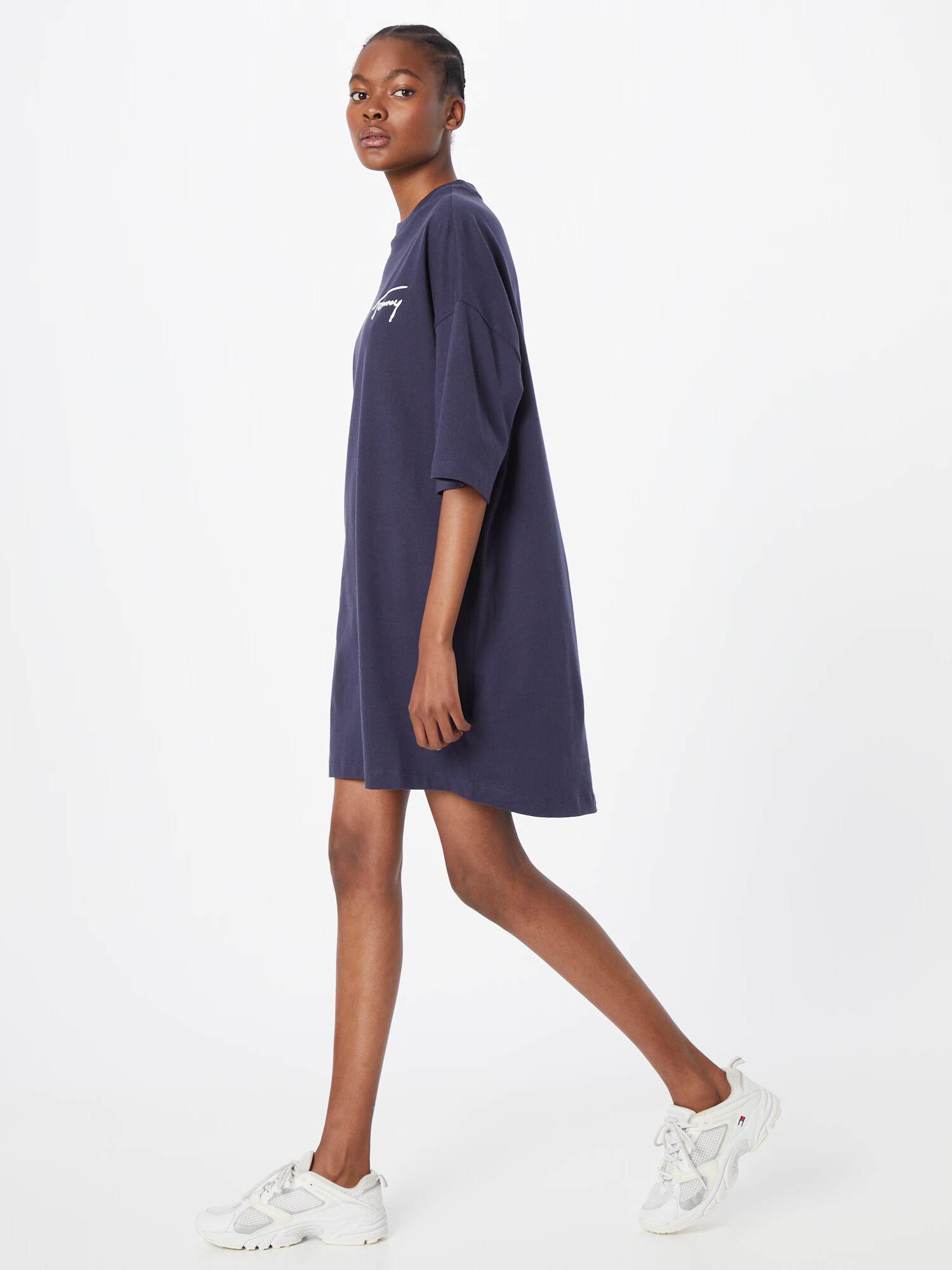 Tommy Jeans Rochie bleumarin / alb - Pled.ro