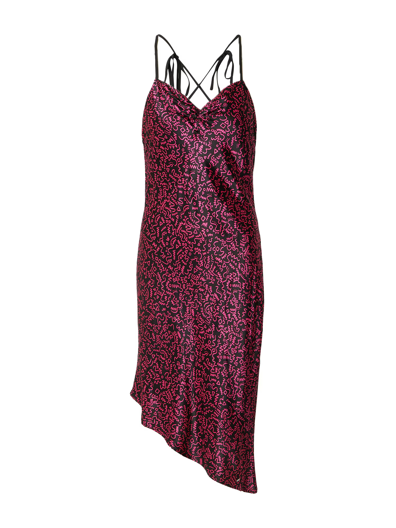 Tommy Jeans Rochie de cocktail fucsia / negru - Pled.ro