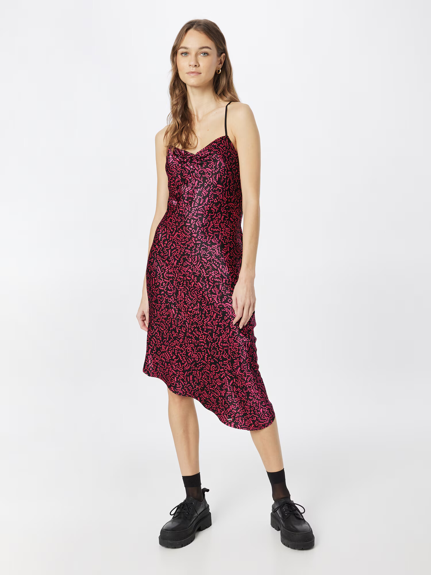 Tommy Jeans Rochie de cocktail fucsia / negru - Pled.ro