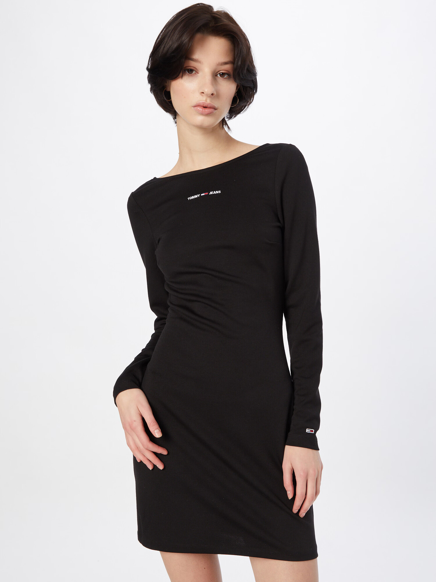 Tommy Jeans Rochie negru / alb - Pled.ro