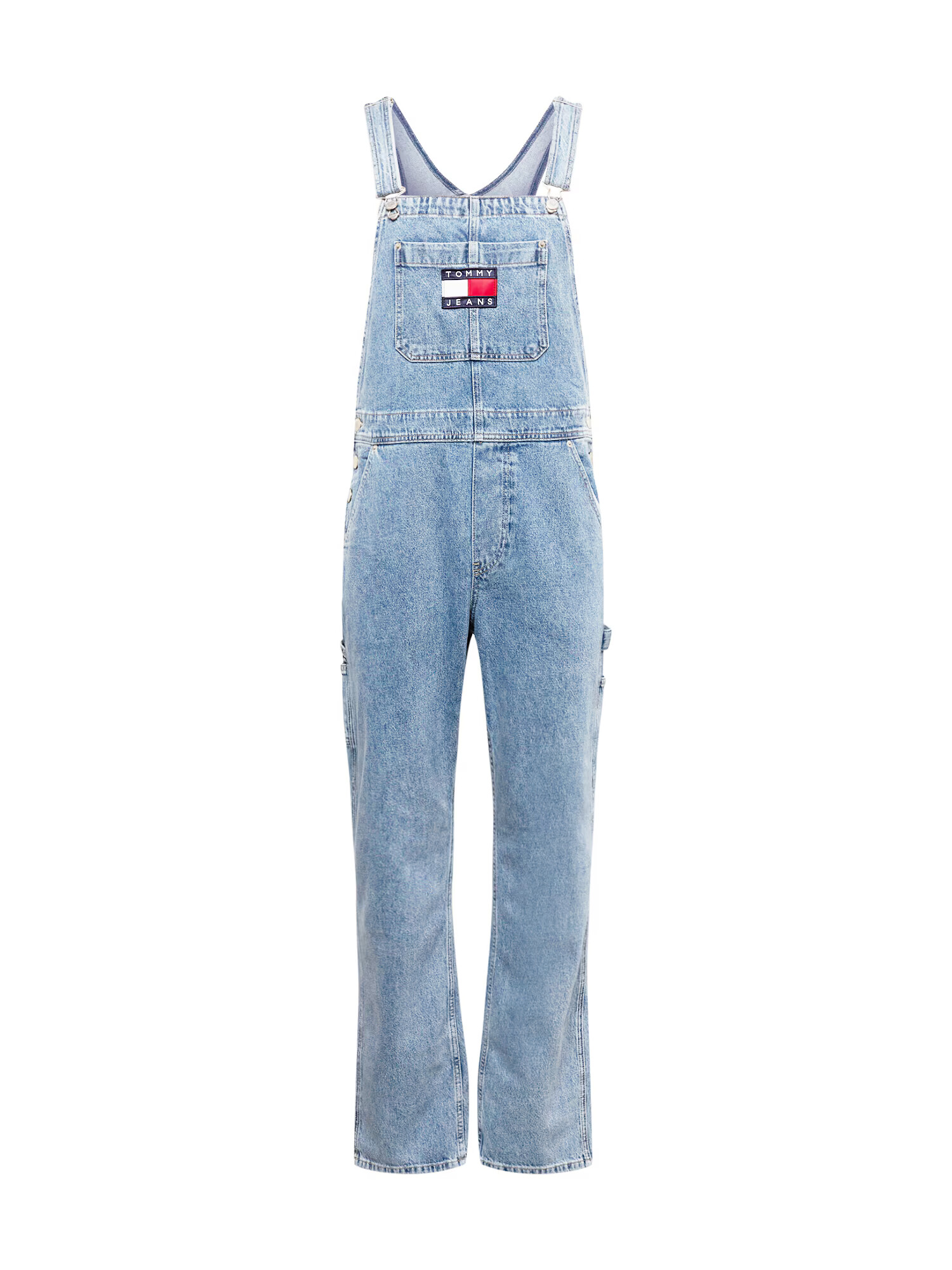 Tommy Jeans Salopetă bleumarin / albastru denim / roșu / alb - Pled.ro