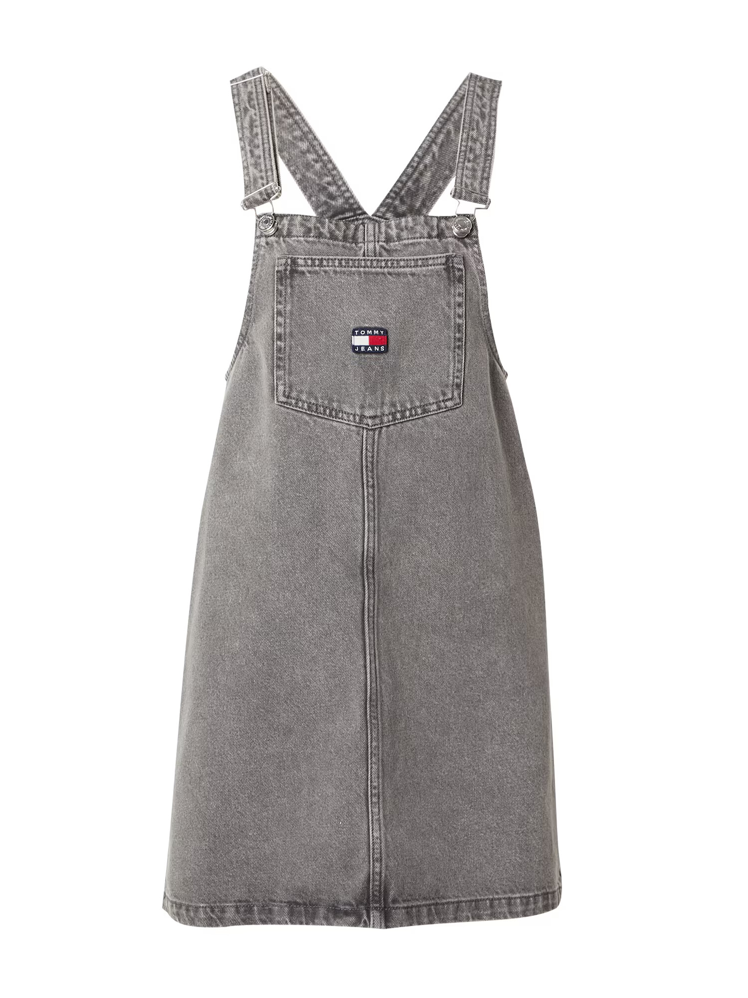 Tommy Jeans Salopetă rochie scurtă bleumarin / gri denim / roșu / alb - Pled.ro