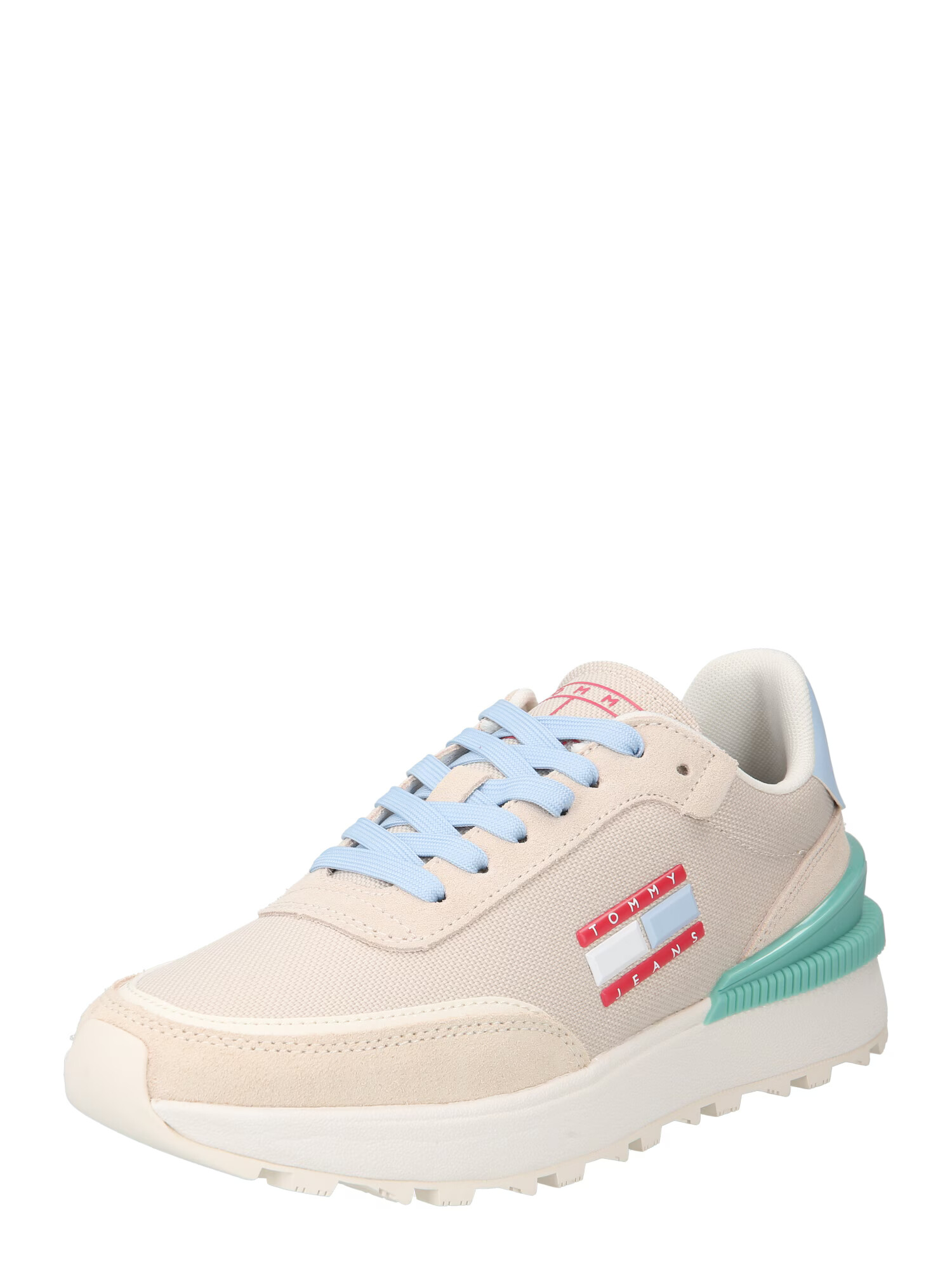 Tommy Jeans Sneaker low alb kitt / albastru deschis / verde mentă / alb - Pled.ro