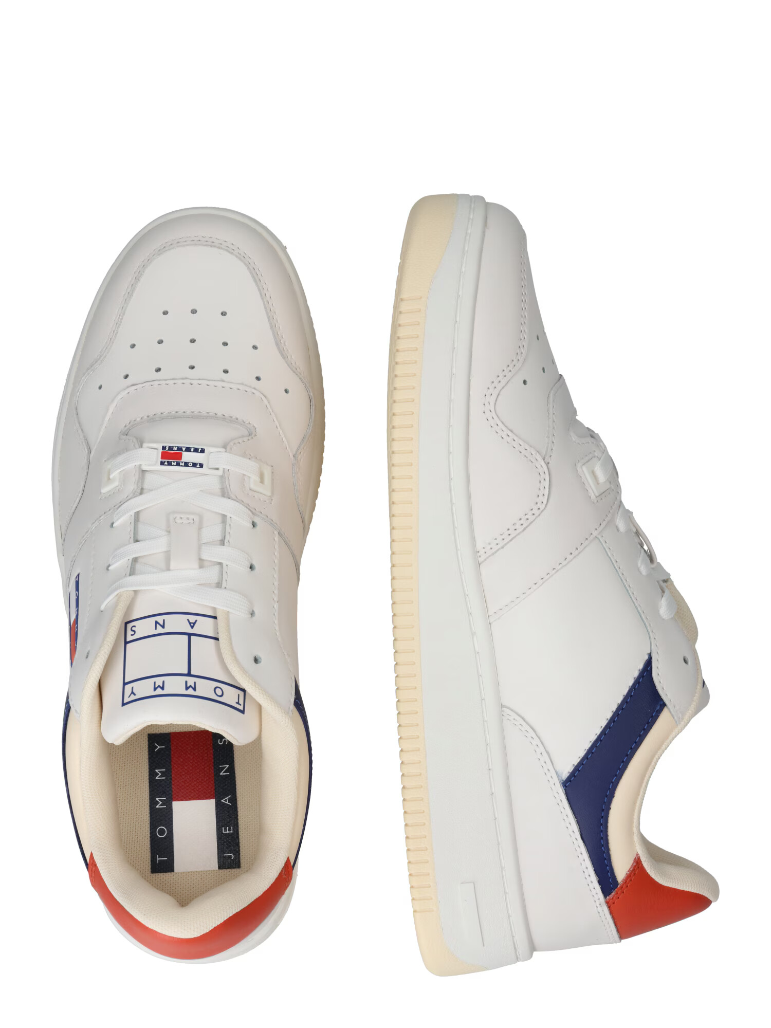 Tommy Jeans Sneaker low albastru ultramarin / roșu orange / alb lână - Pled.ro