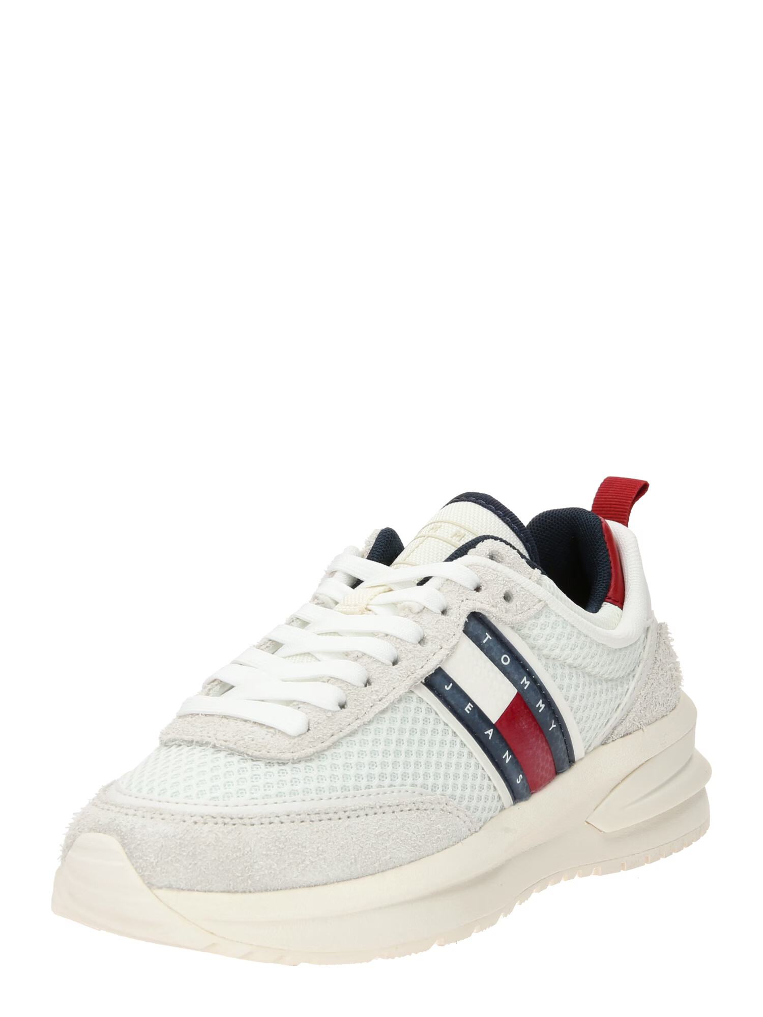 Tommy Jeans Sneaker low 'NEW TECH' bej deschis / bleumarin / roșu / alb - Pled.ro