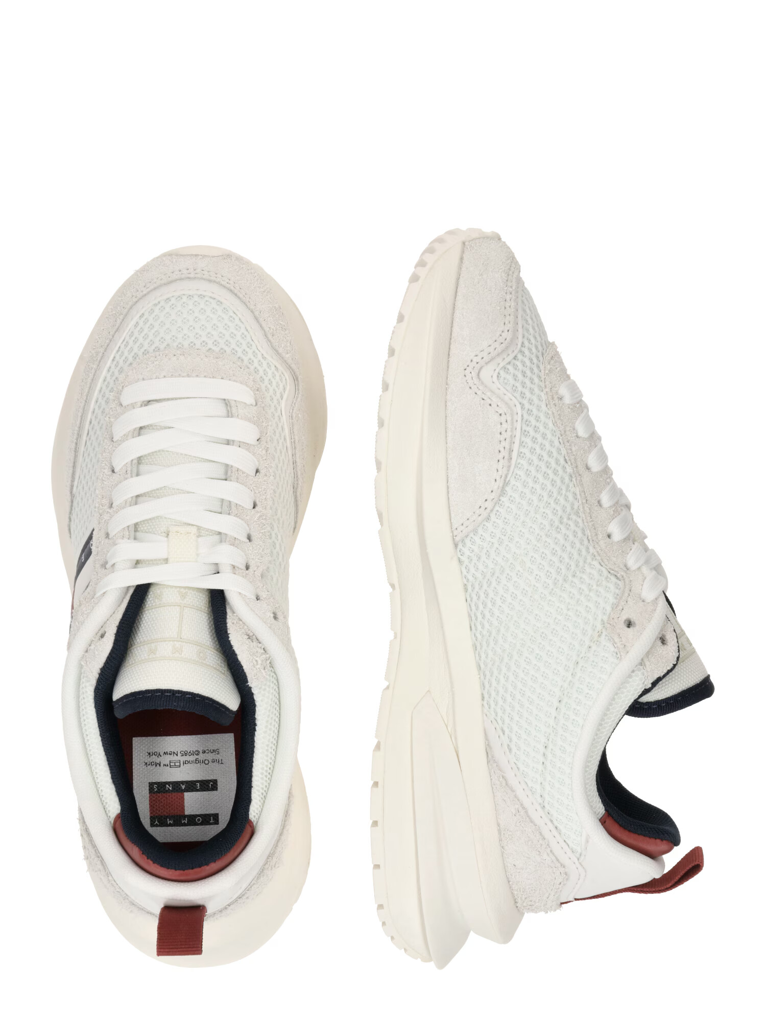 Tommy Jeans Sneaker low 'NEW TECH' bej deschis / bleumarin / roșu / alb - Pled.ro