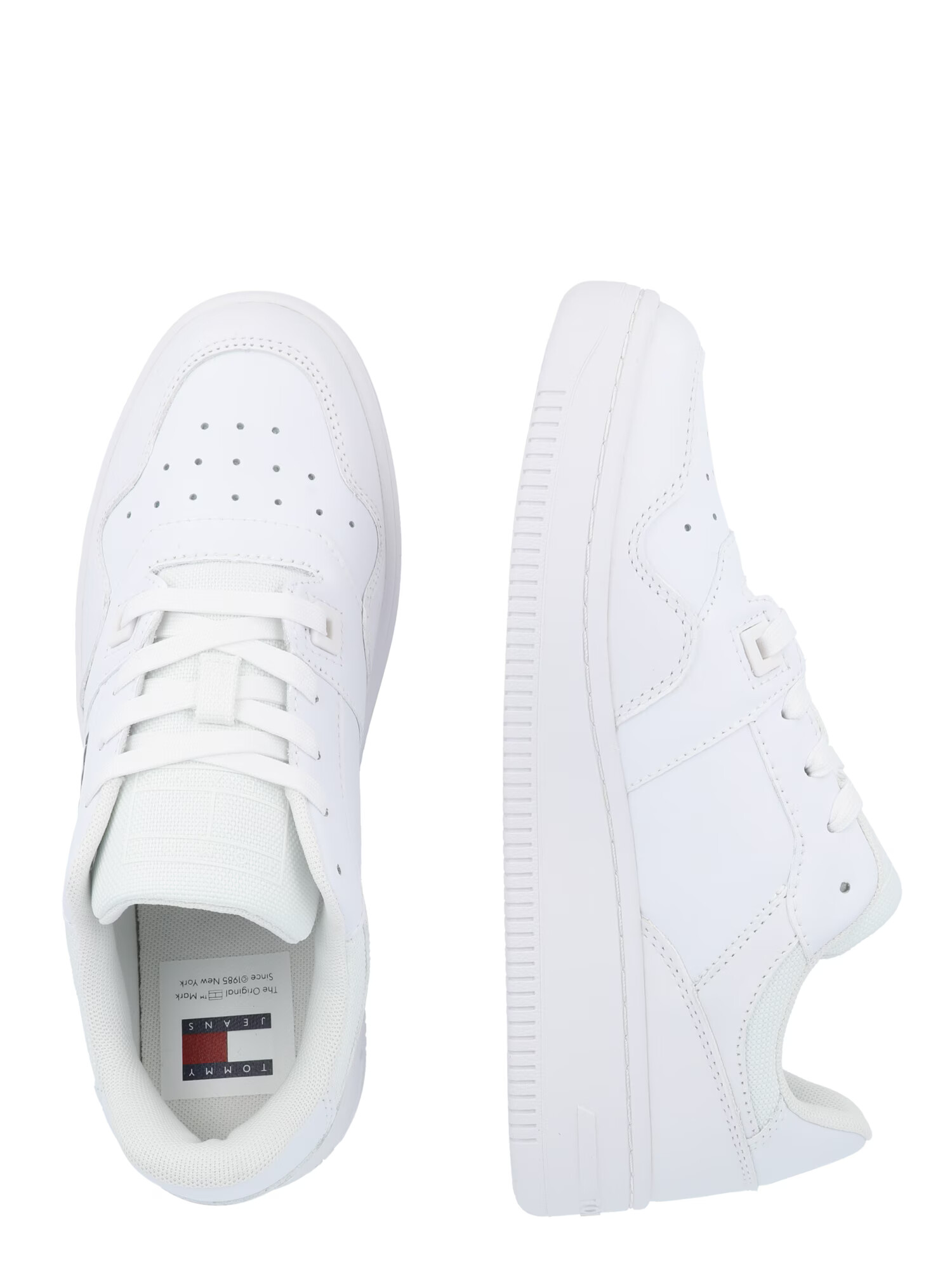 Tommy Jeans Sneaker low 'Retro Basket Ess Meg 3A3' albastru marin / roșu / alb - Pled.ro