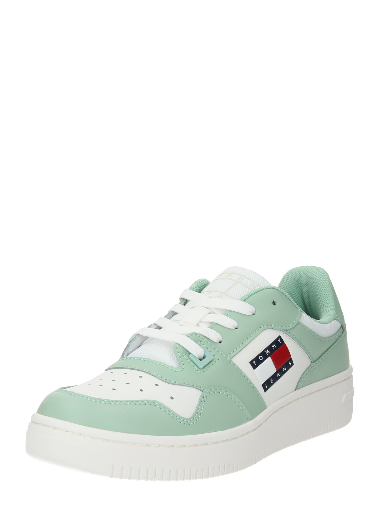 Tommy Jeans Sneaker low ''Retro Basket Ess Meg 3A3' albastru marin / verde mentă / roșu / alb - Pled.ro