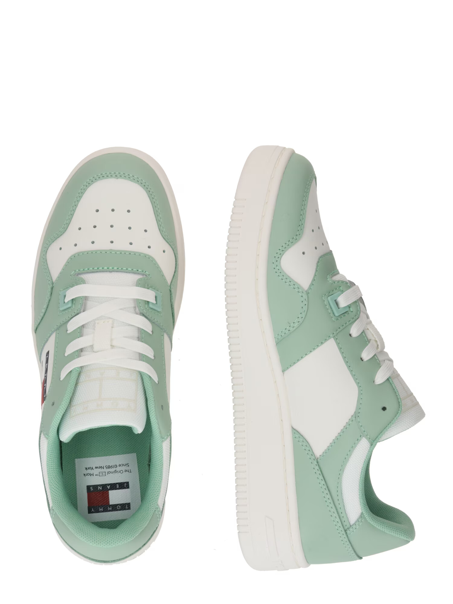 Tommy Jeans Sneaker low ''Retro Basket Ess Meg 3A3' albastru marin / verde mentă / roșu / alb - Pled.ro