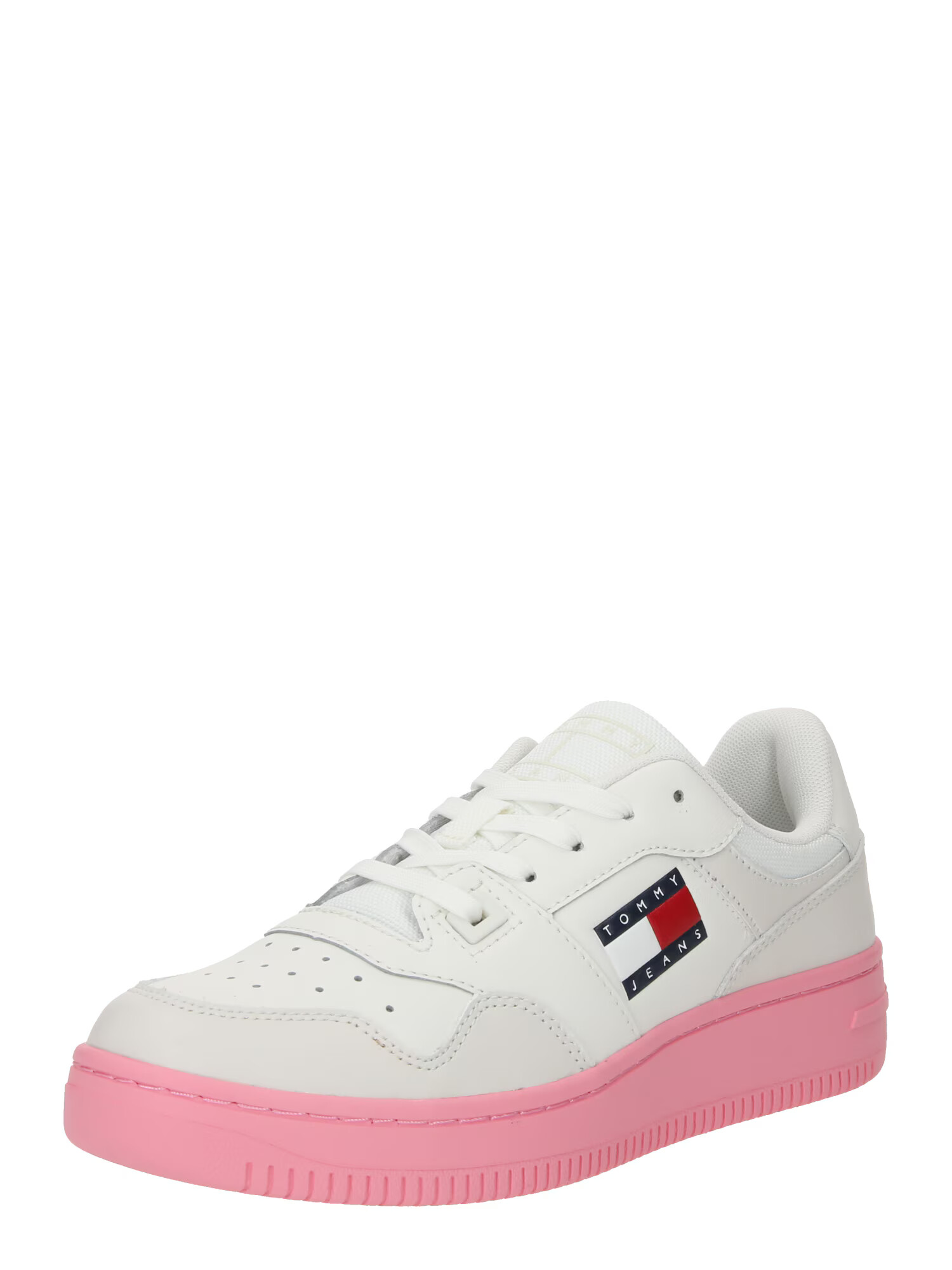 Tommy Jeans Sneaker low 'Retro Basket Ess Meg 3A3' albastru marin / roz / roșu / alb - Pled.ro