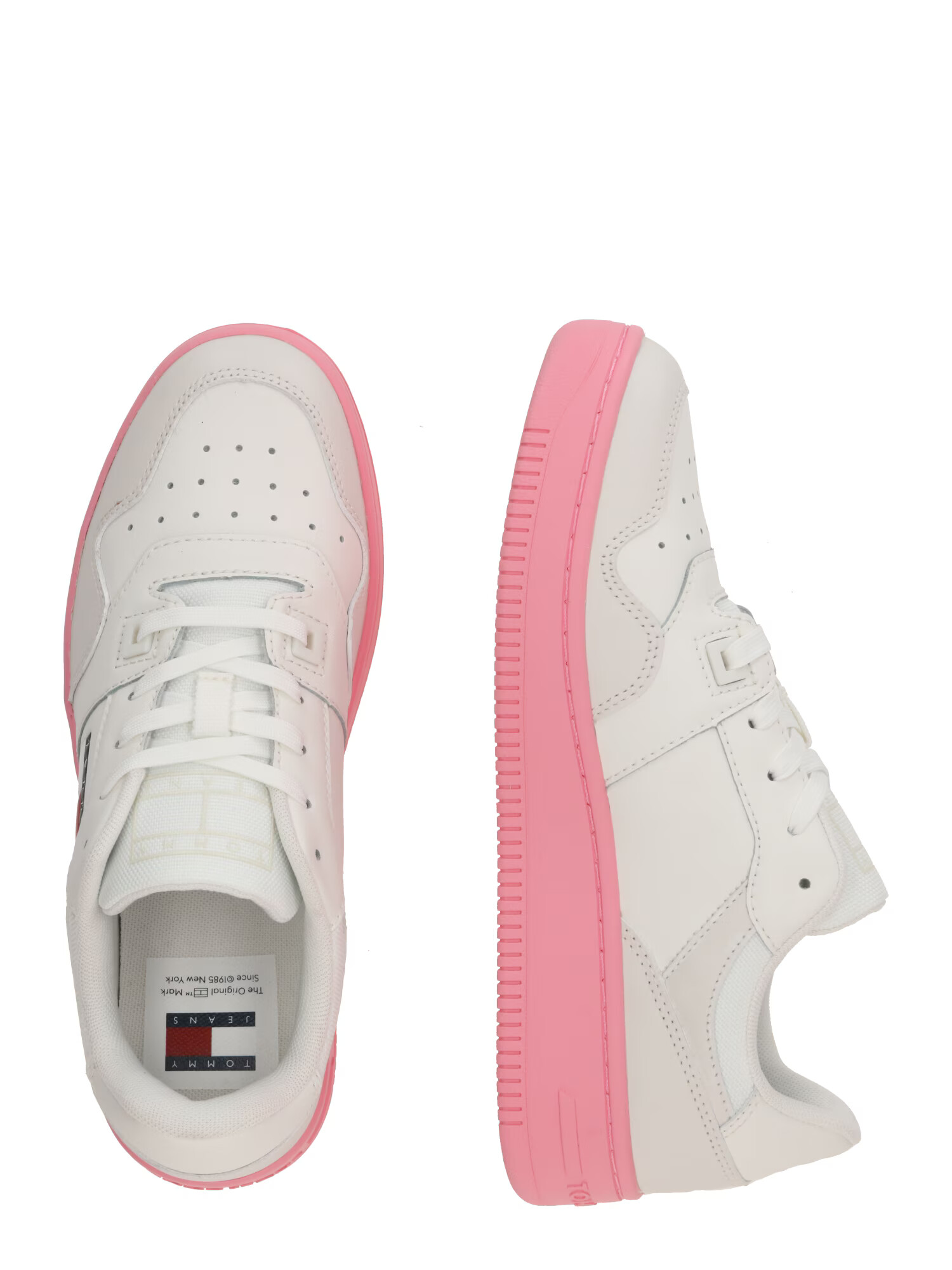 Tommy Jeans Sneaker low 'Retro Basket Ess Meg 3A3' albastru marin / roz / roșu / alb - Pled.ro