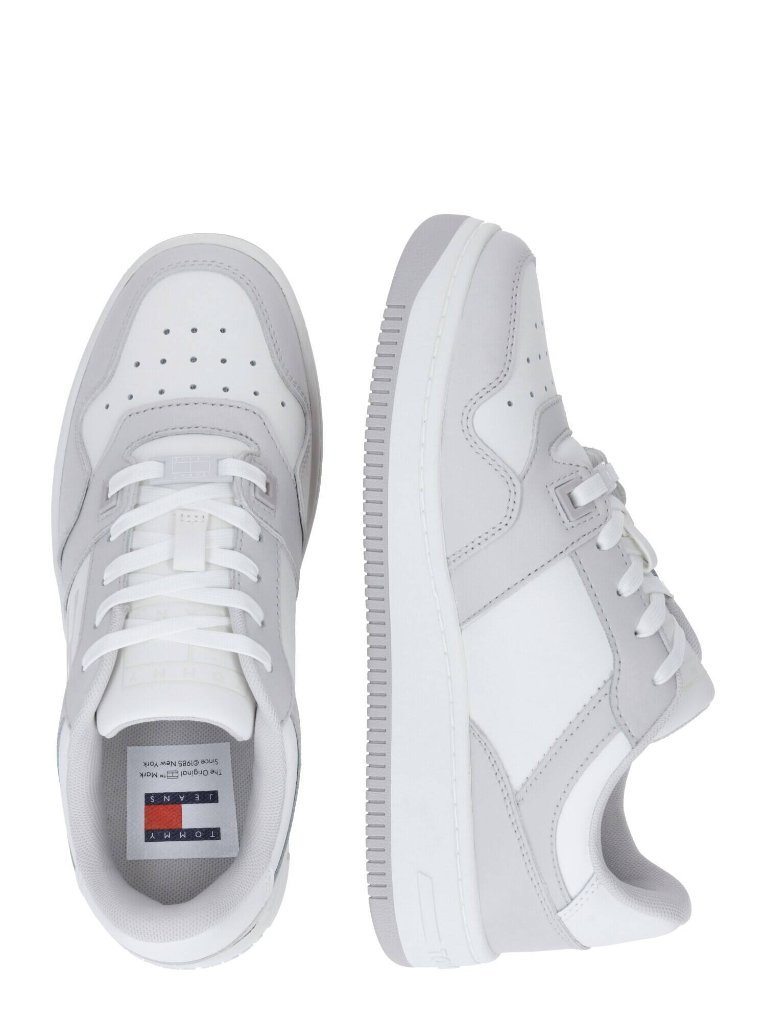 Tommy Jeans Sneaker low 'Basket' gri / alb - Pled.ro