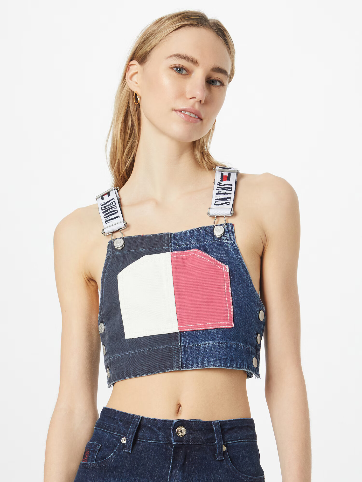 Tommy Jeans Top albastru denim / roșu / negru denim / alb - Pled.ro