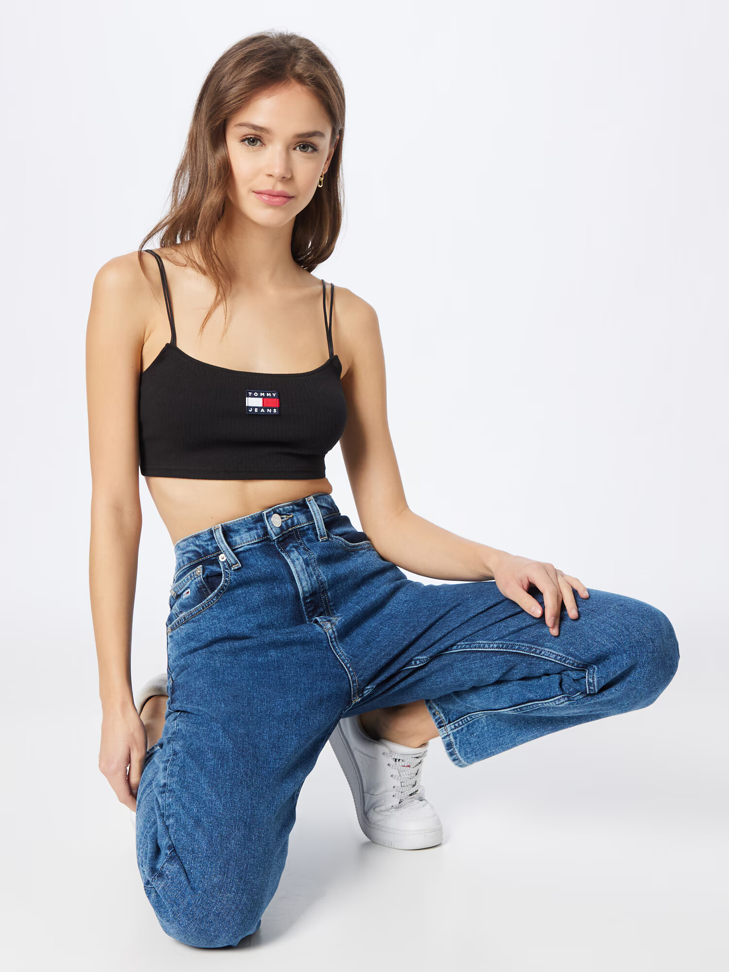 Tommy Jeans Top albastru închis / roșu intens / negru / alb - Pled.ro