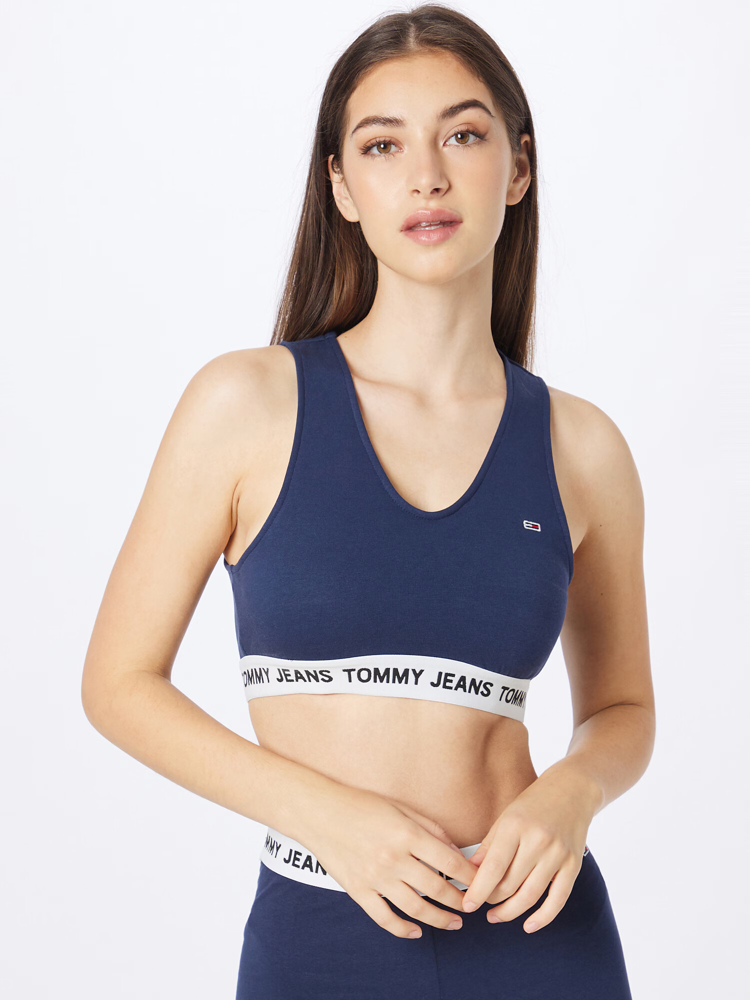 Tommy Jeans Top 'Super' bleumarin / alb - Pled.ro