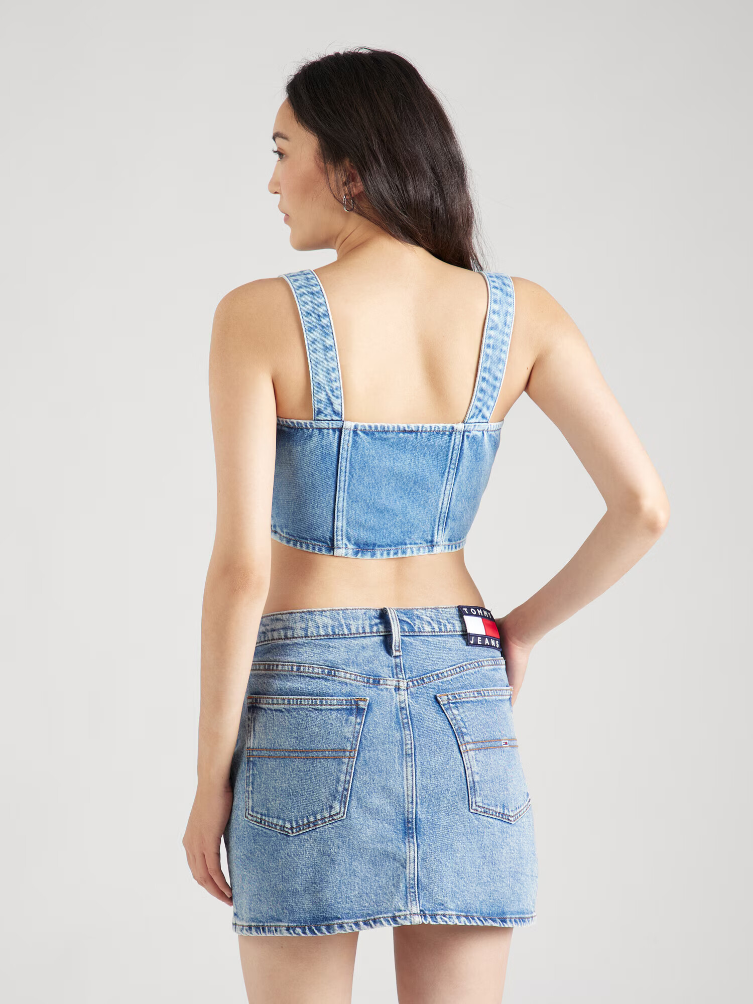 Tommy Jeans Top bleumarin / albastru denim / roșu / alb - Pled.ro