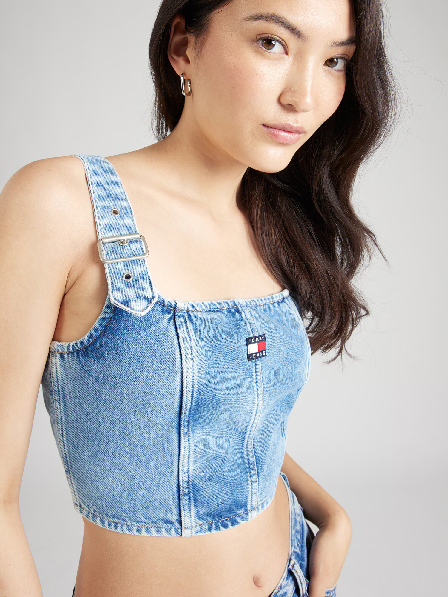 Tommy Jeans Top bleumarin / albastru denim / roșu / alb - Pled.ro