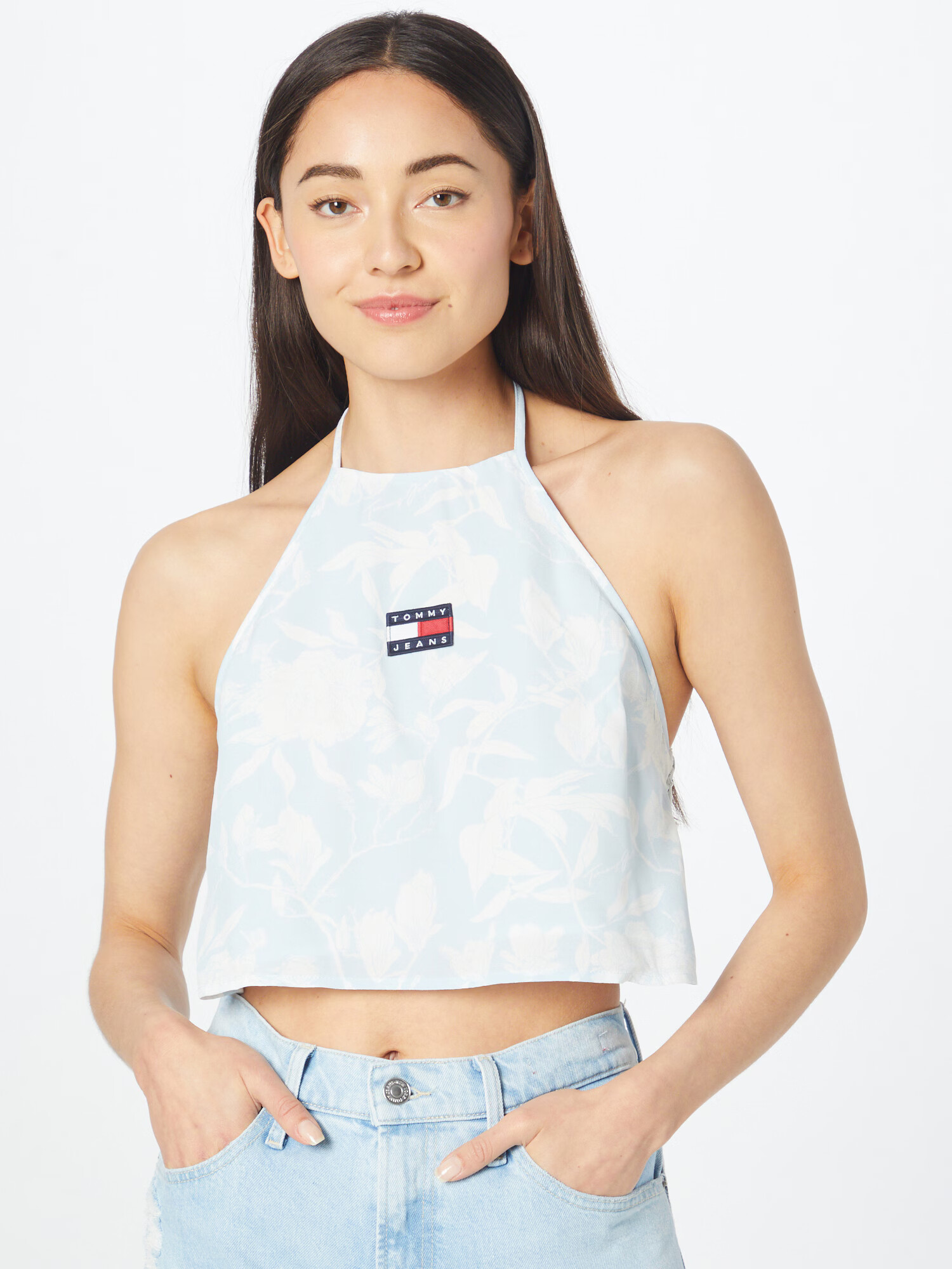 Tommy Jeans Top bleumarin / albastru deschis / roșu / alb - Pled.ro