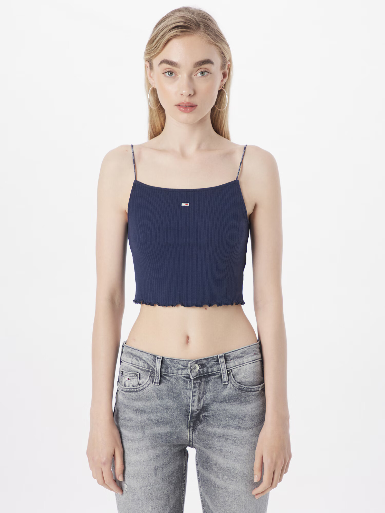 Tommy Jeans Top bleumarin / roșu / alb - Pled.ro