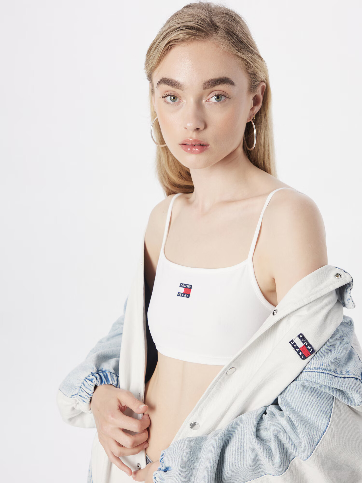 Tommy Jeans Top bleumarin / roșu / alb - Pled.ro