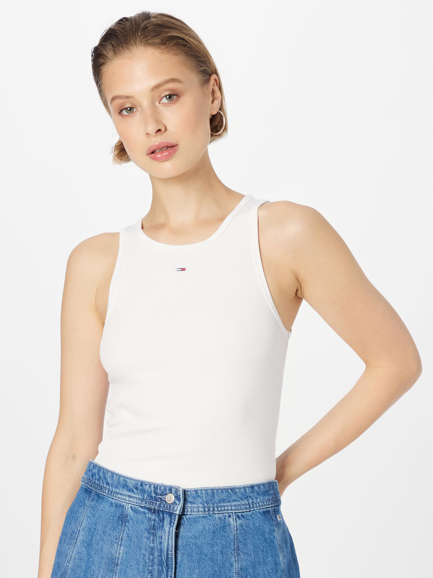 Tommy Jeans Top bleumarin / roșu / alb - Pled.ro